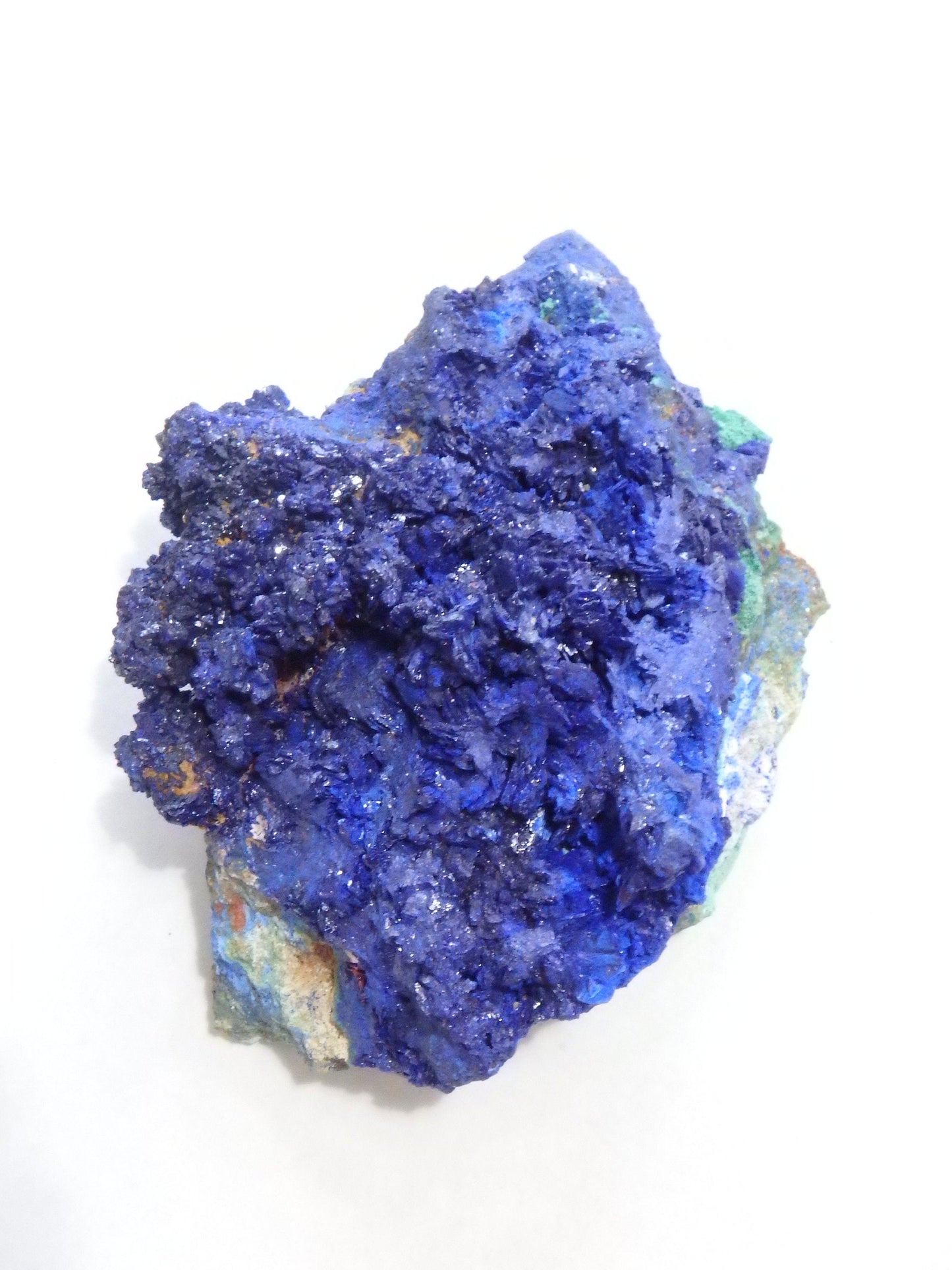  Azure Blue Sparkle Azurite With Malachite Inclusions From Morocco