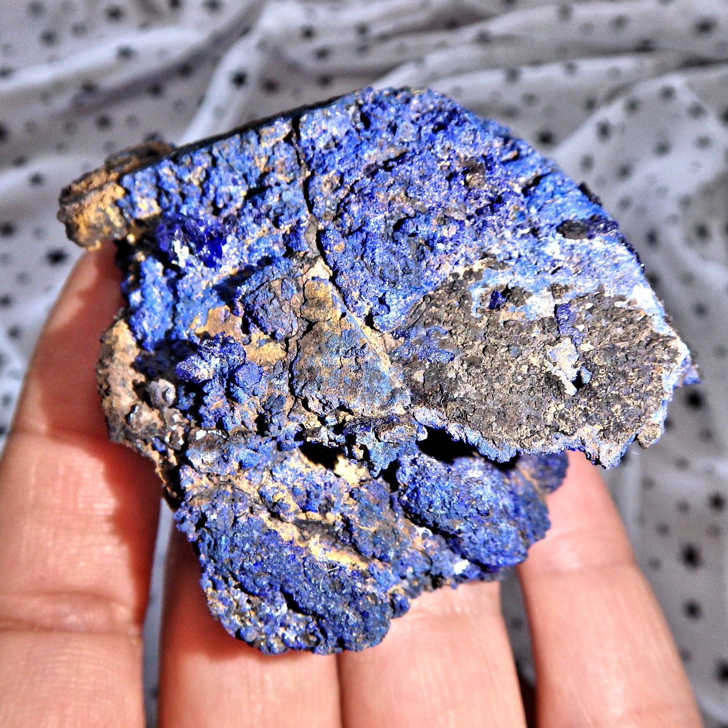Natural Cobalt Blue Deep Cave Azurite Geode From Morenci Mine  Arizona - Earth Family Crystals