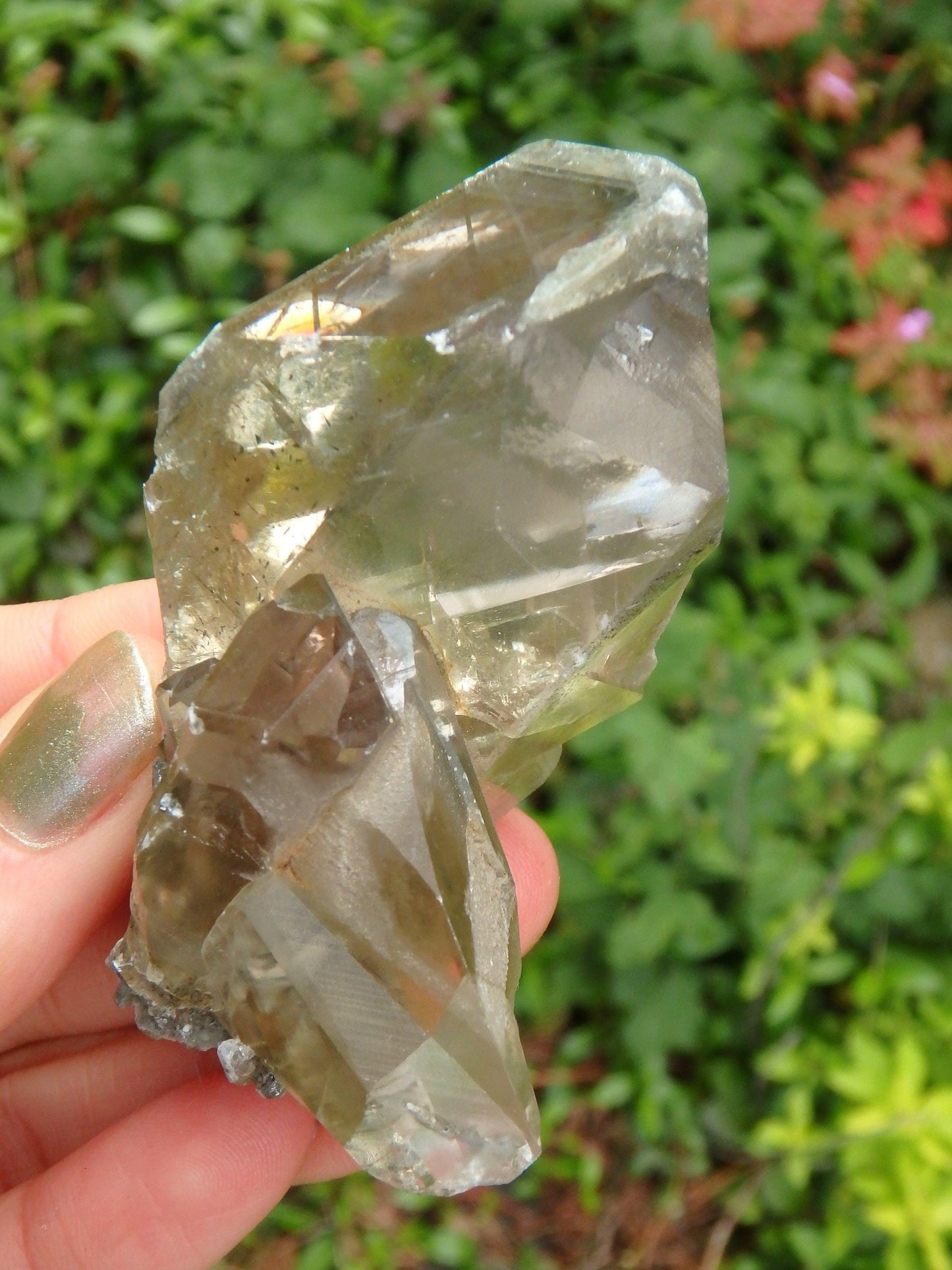  Brilliant Golden Barite Cluster With Hidden Rainbow Specimen 1