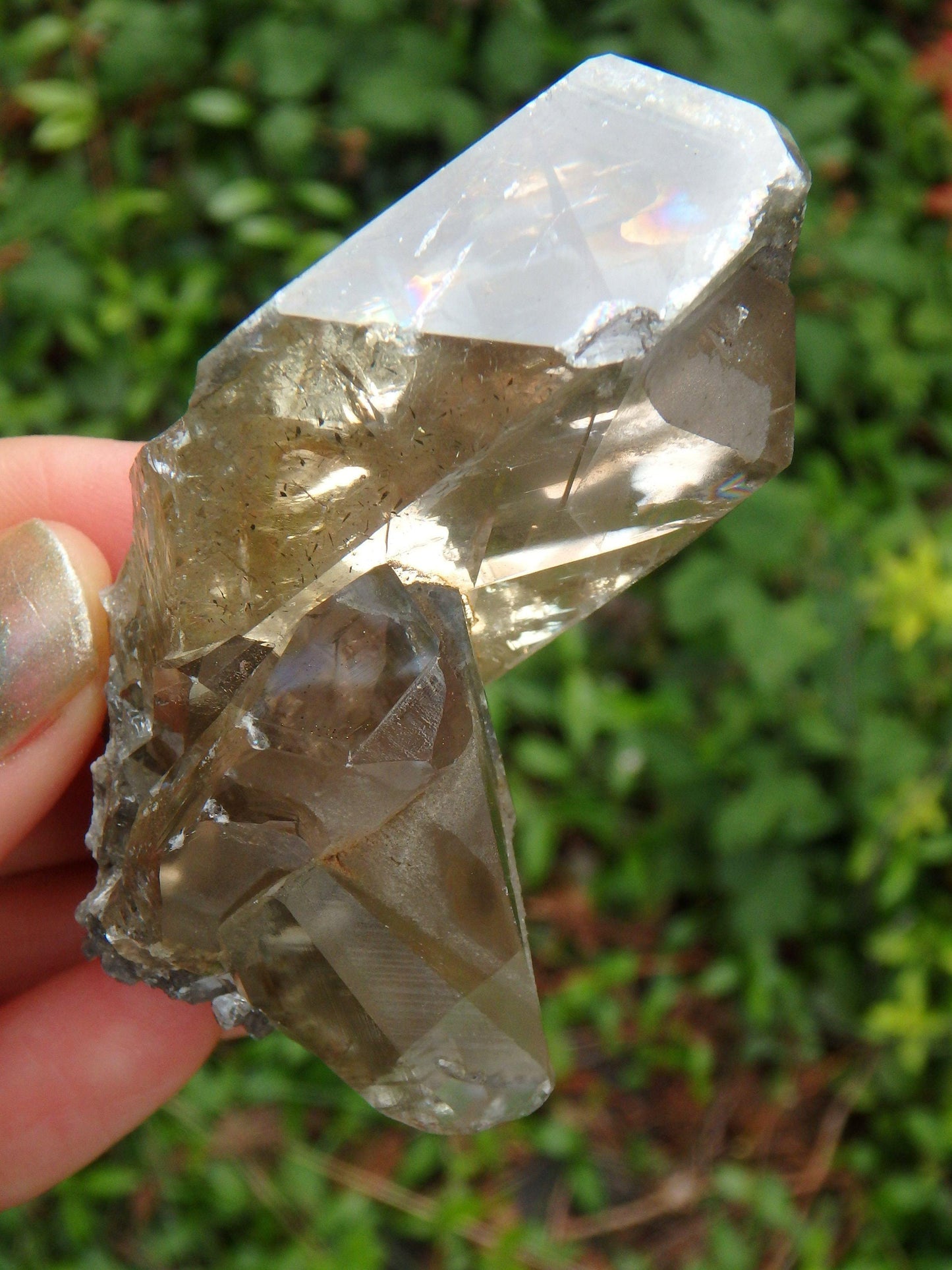  Brilliant Golden Barite Cluster With Hidden Rainbow Specimen 1