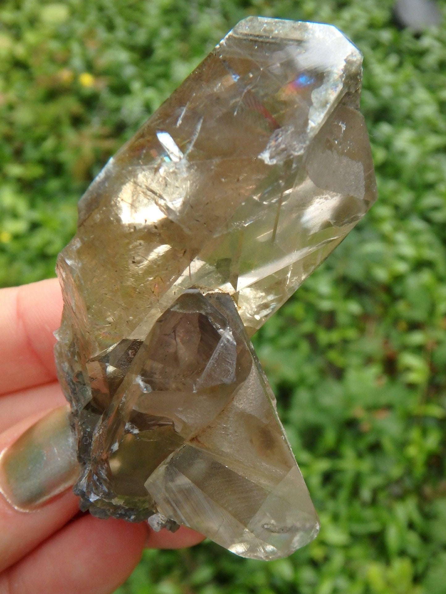  Brilliant Golden Barite Cluster With Hidden Rainbow Specimen 1