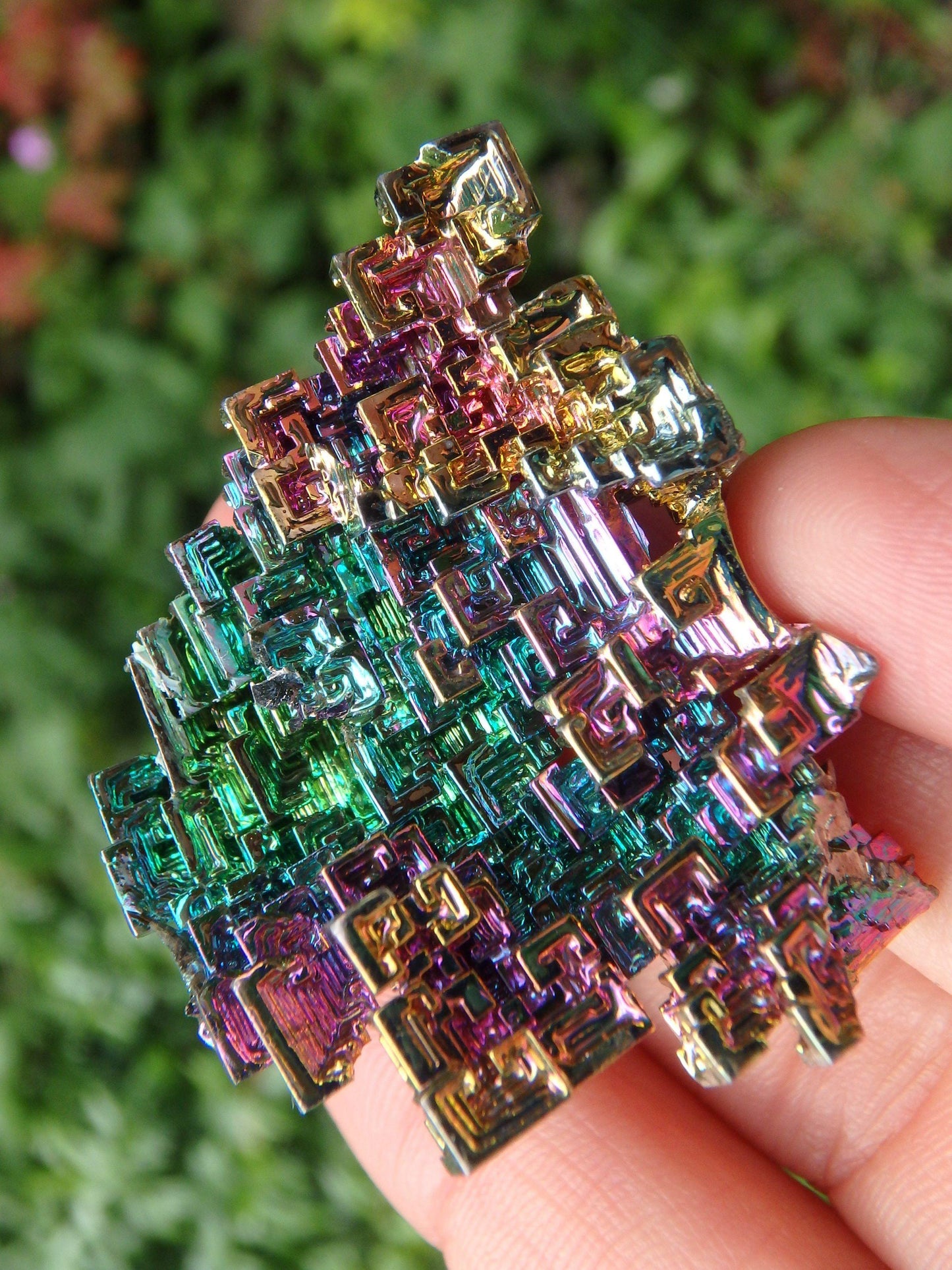  3D Structure Rainbow Bismuth Specimen From Germany