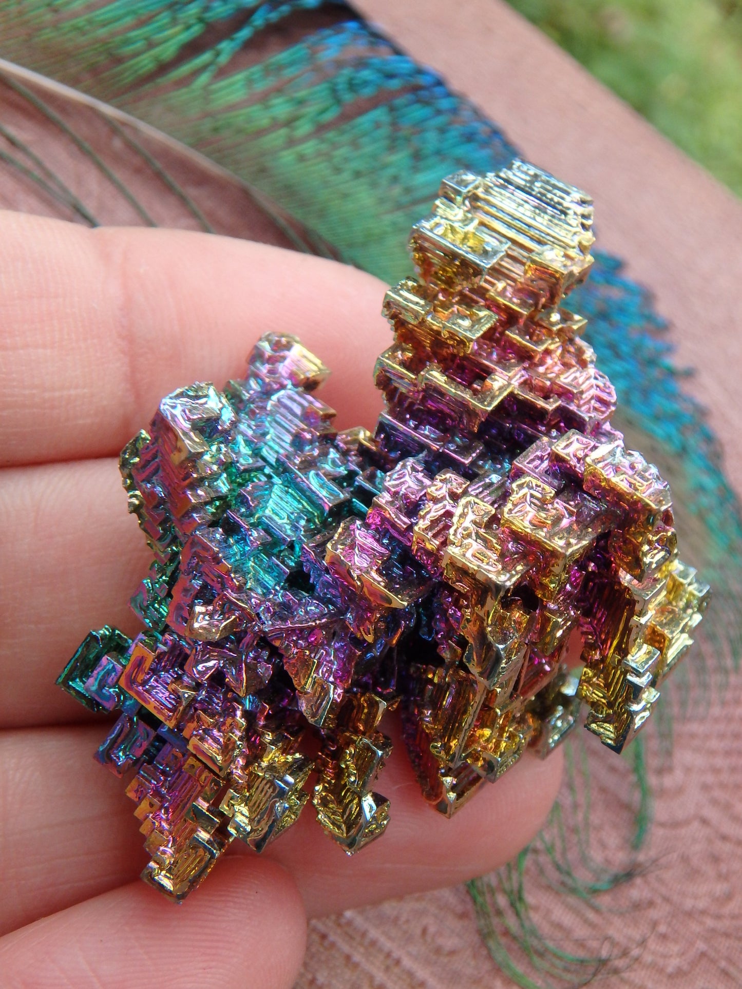 Incredible Rainbow Body Bismuth Free Form Specimen - Metiz Tier Price