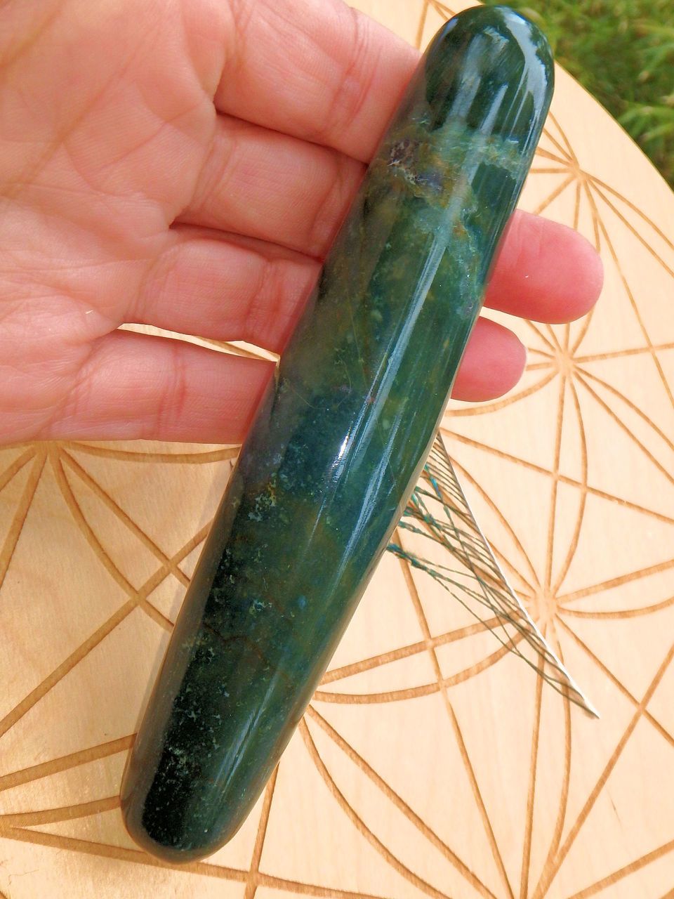 Long Shiva Style Bloodstone Wand Carving - Earth Family Crystals