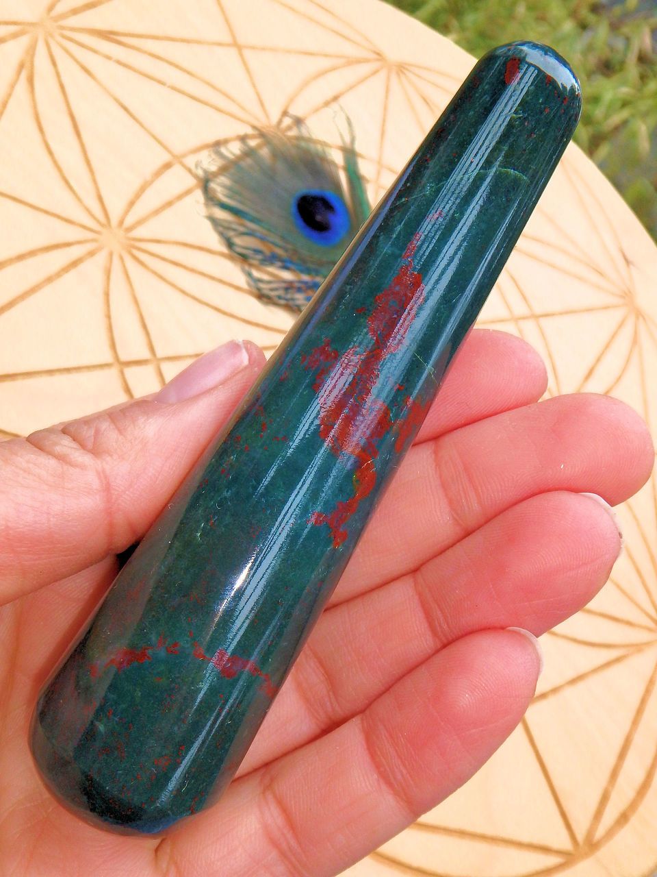 Healing Bloodstone Wand Carving 1 - Earth Family Crystals