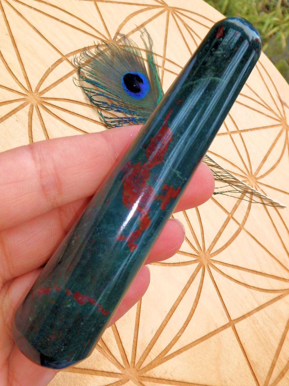 Healing Bloodstone Wand Carving 1 - Earth Family Crystals