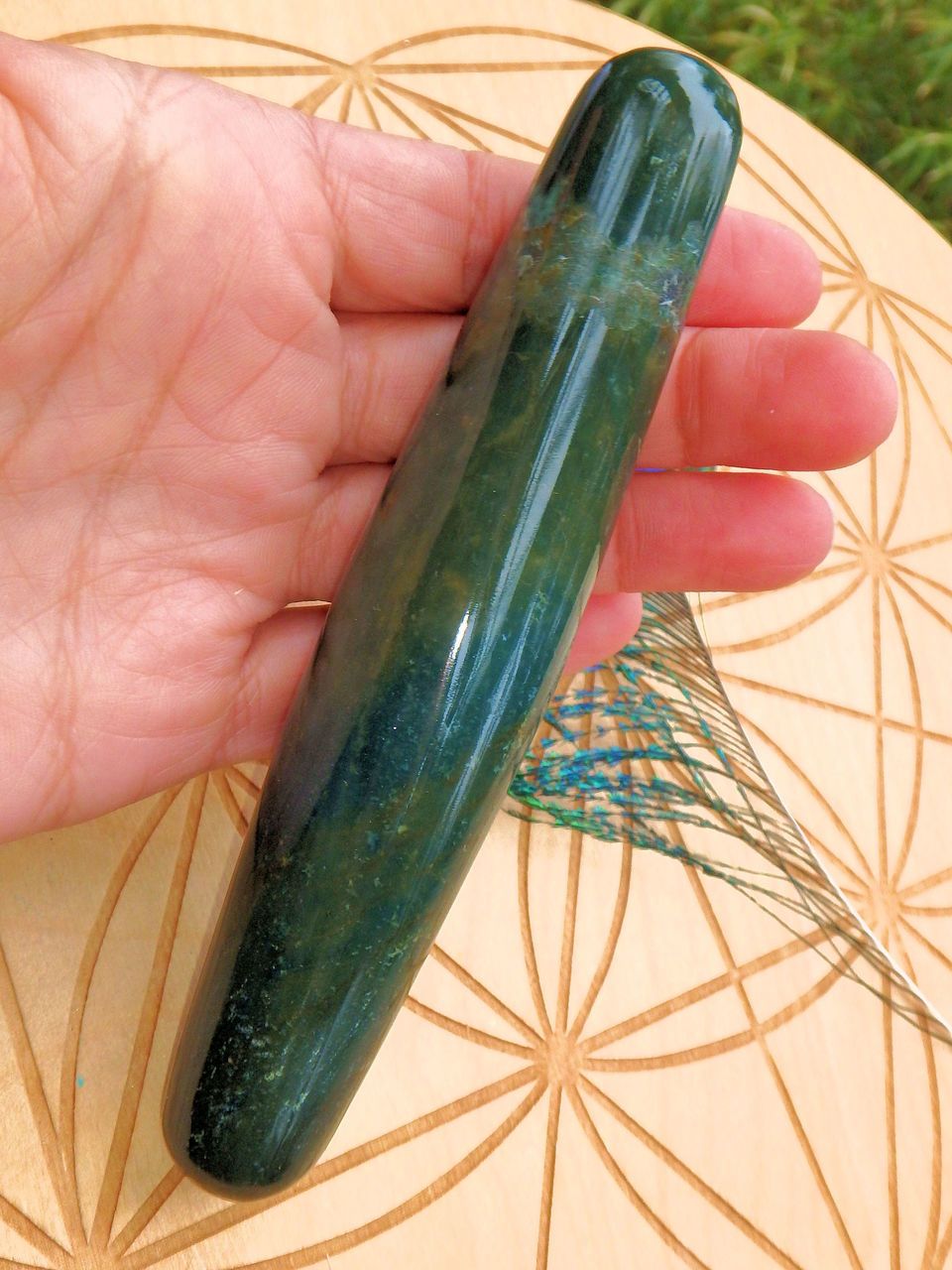 Long Shiva Style Bloodstone Wand Carving - Earth Family Crystals