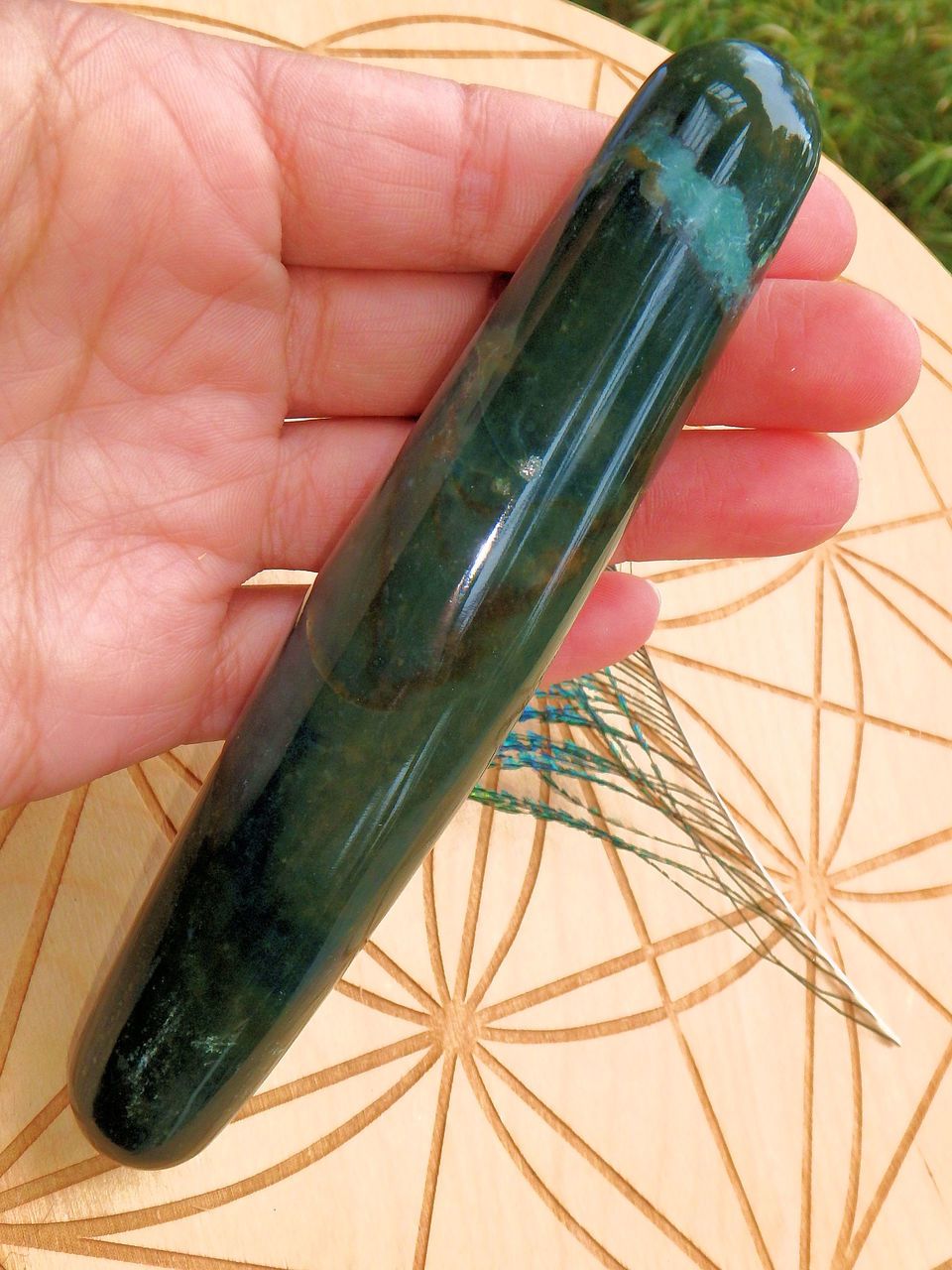 Long Shiva Style Bloodstone Wand Carving - Earth Family Crystals