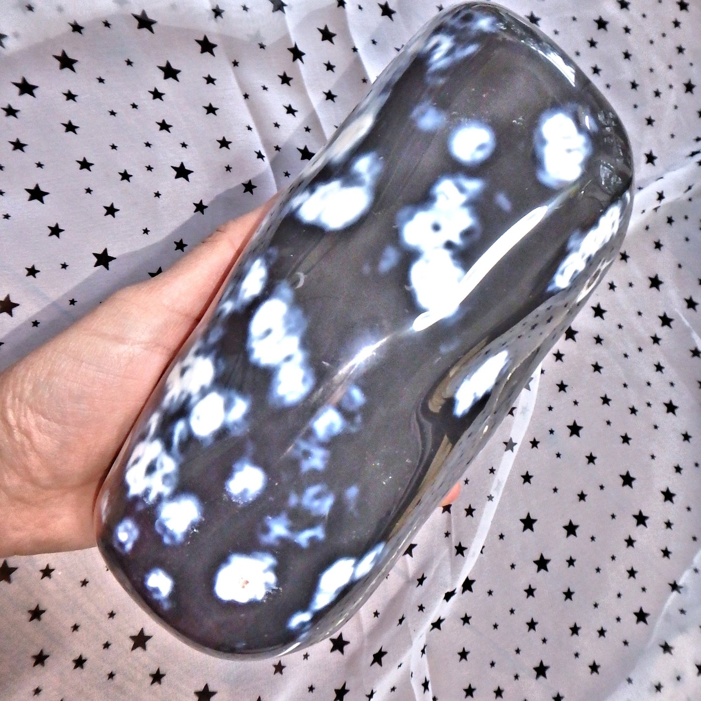 Jumbo & Amazing White Orbs Grey & Blue Agate Display Pillar Standing Specimen