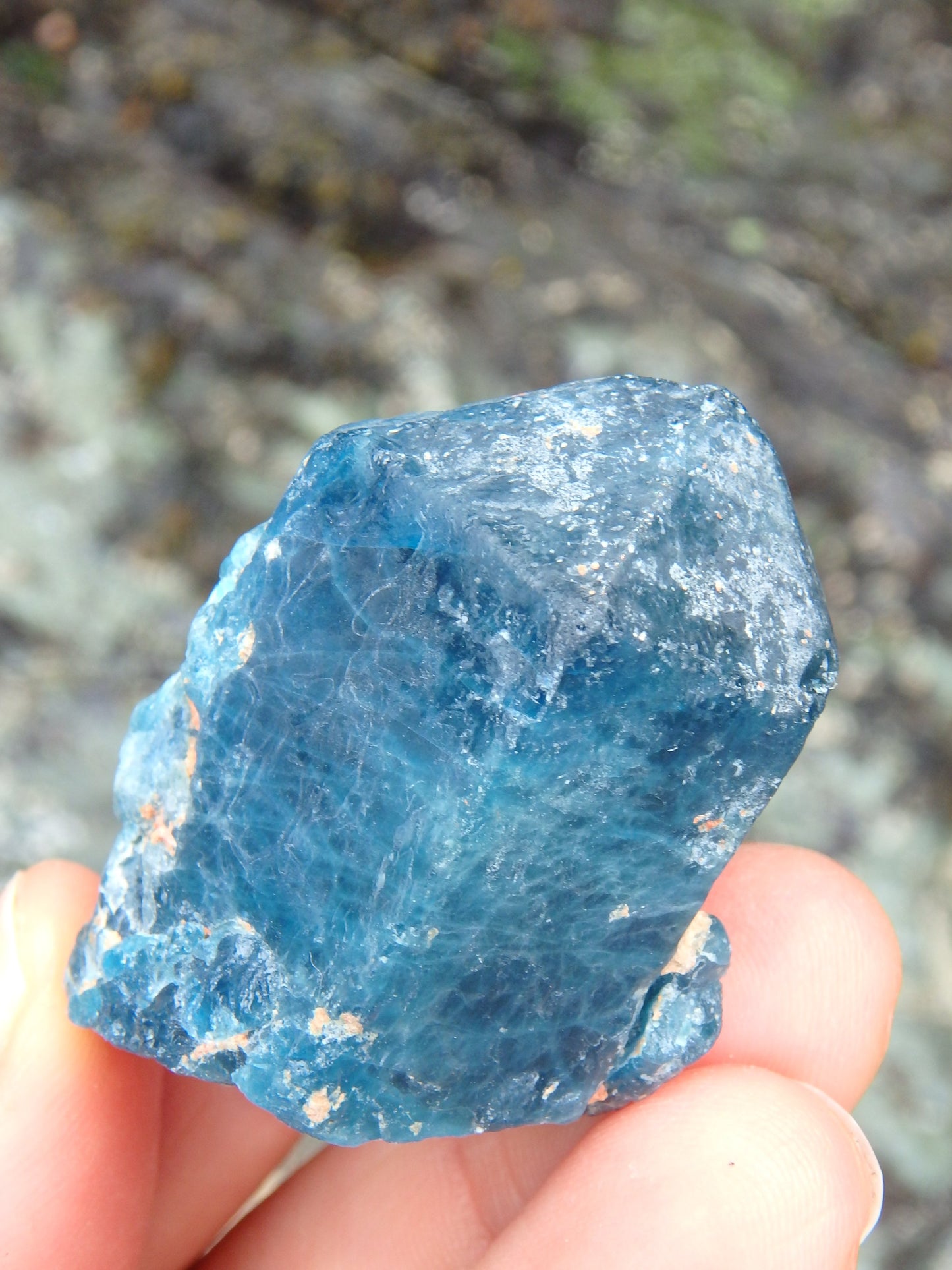 Natural Blue Apatite Point From Brazil- Perfect Throat Chakra Stone - Earth Family Crystals