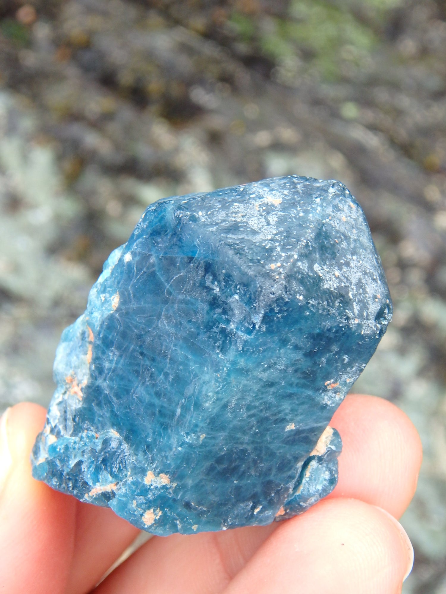 Natural Blue Apatite Point From Brazil- Perfect Throat Chakra Stone - Earth Family Crystals
