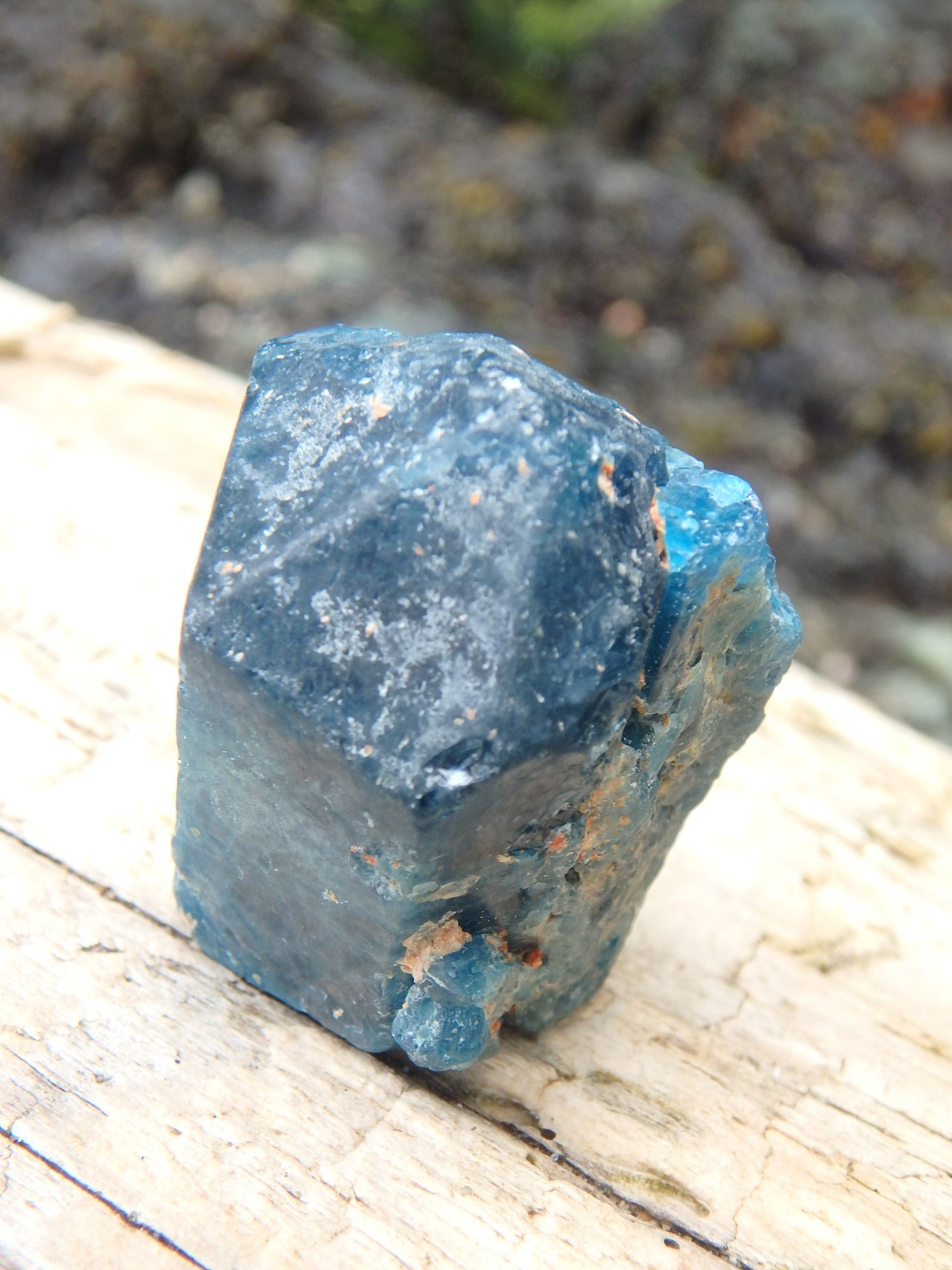 Natural Blue Apatite Point From Brazil- Perfect Throat Chakra Stone - Earth Family Crystals