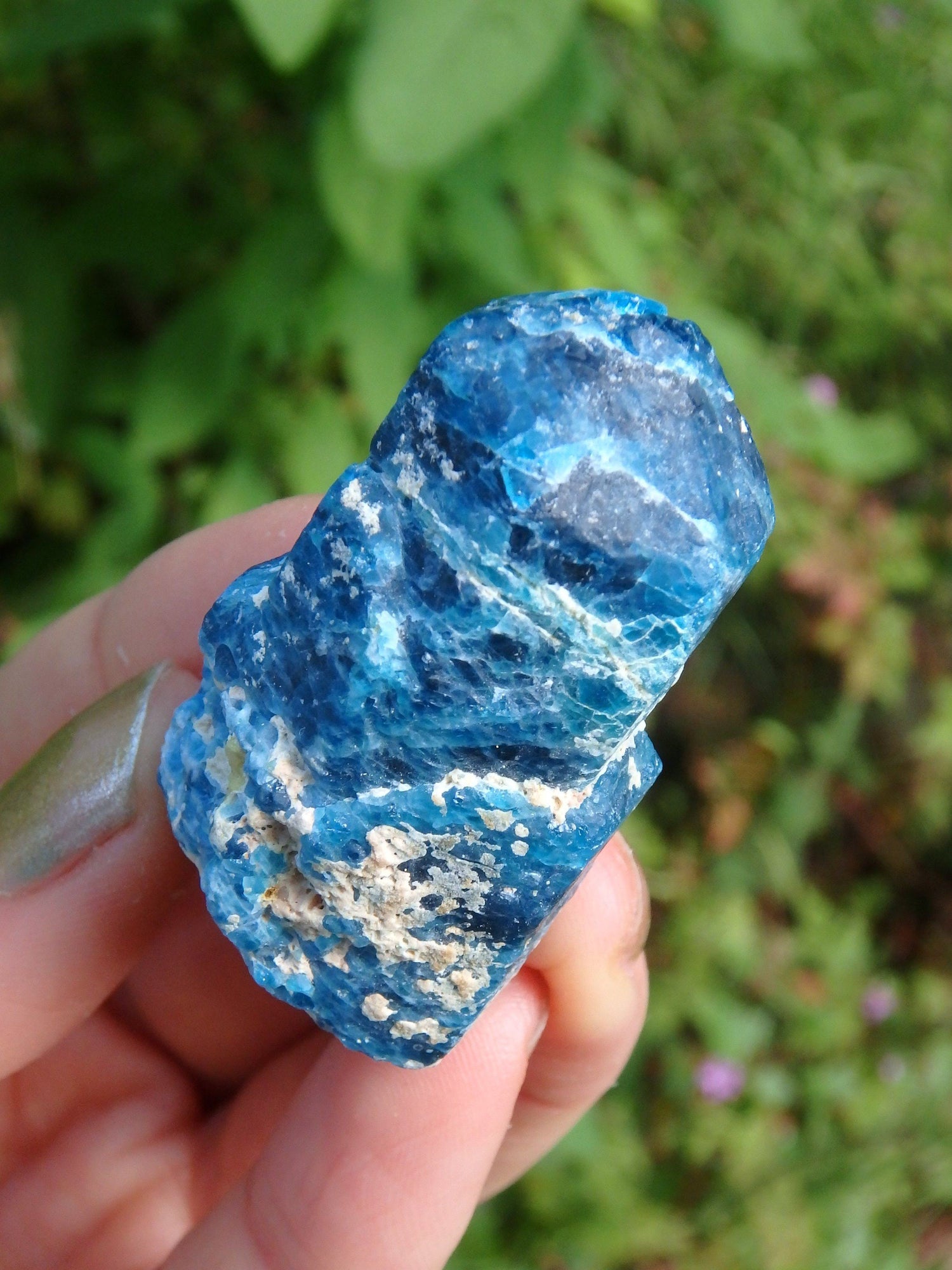  Electric Blue Apatite Natural Point From Brazil 1