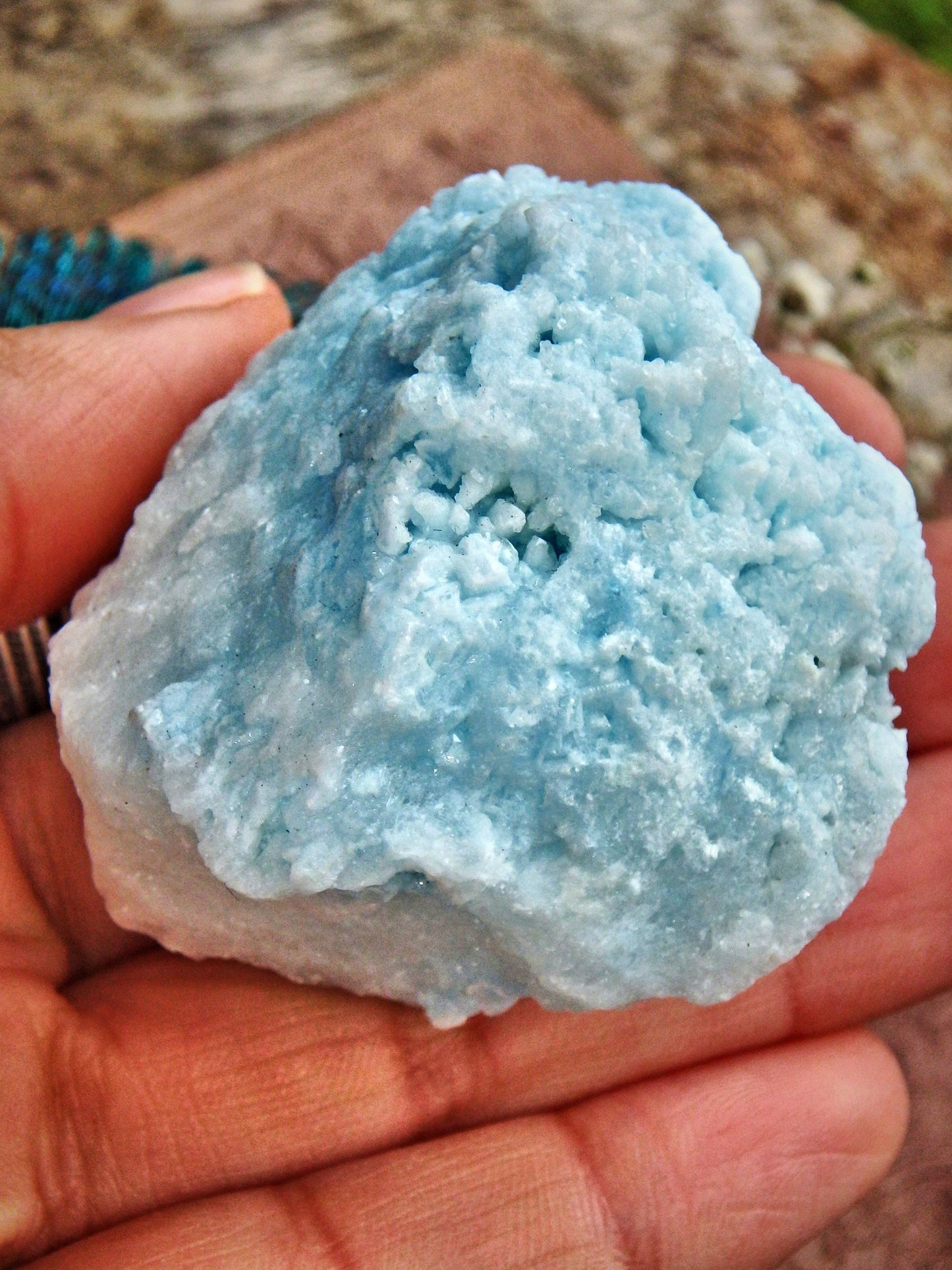  Cotton Candy Raw Blue Aragonite Cluster With Caves