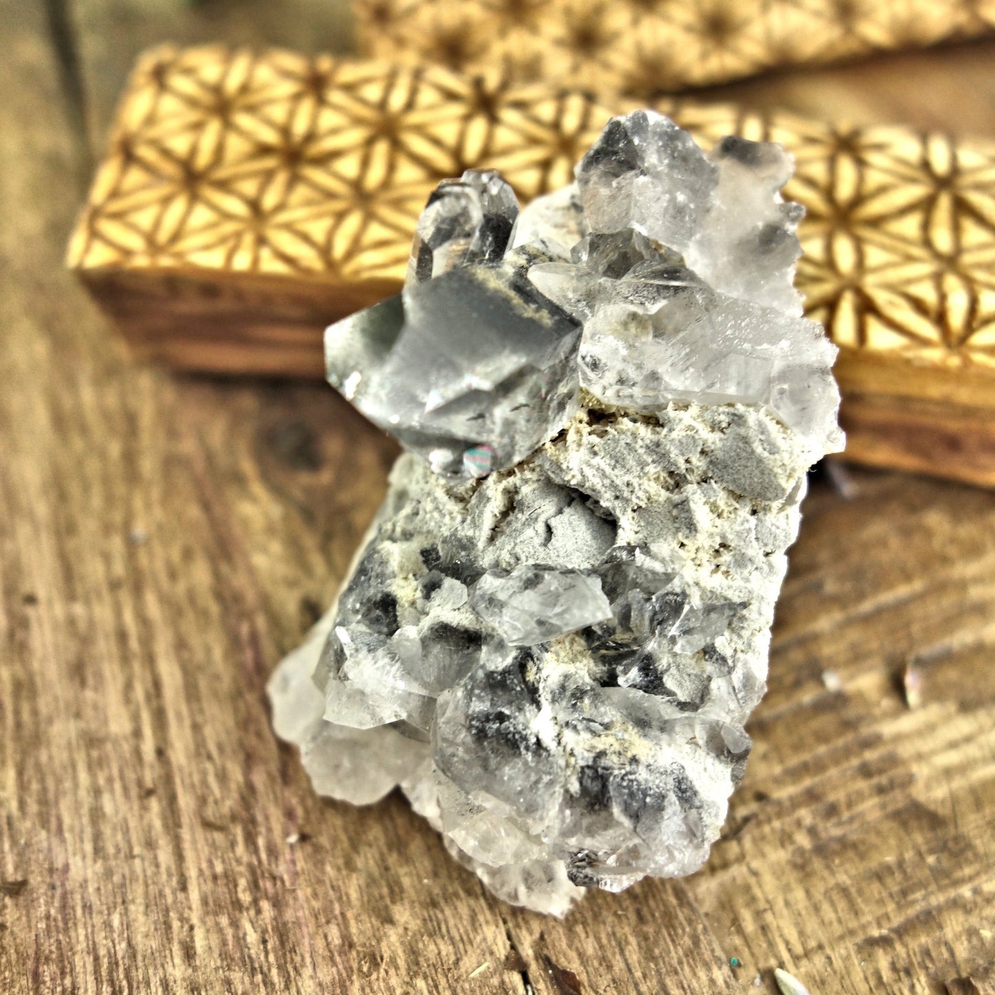  Blue Phantom Quartz Cluster From Arkansas