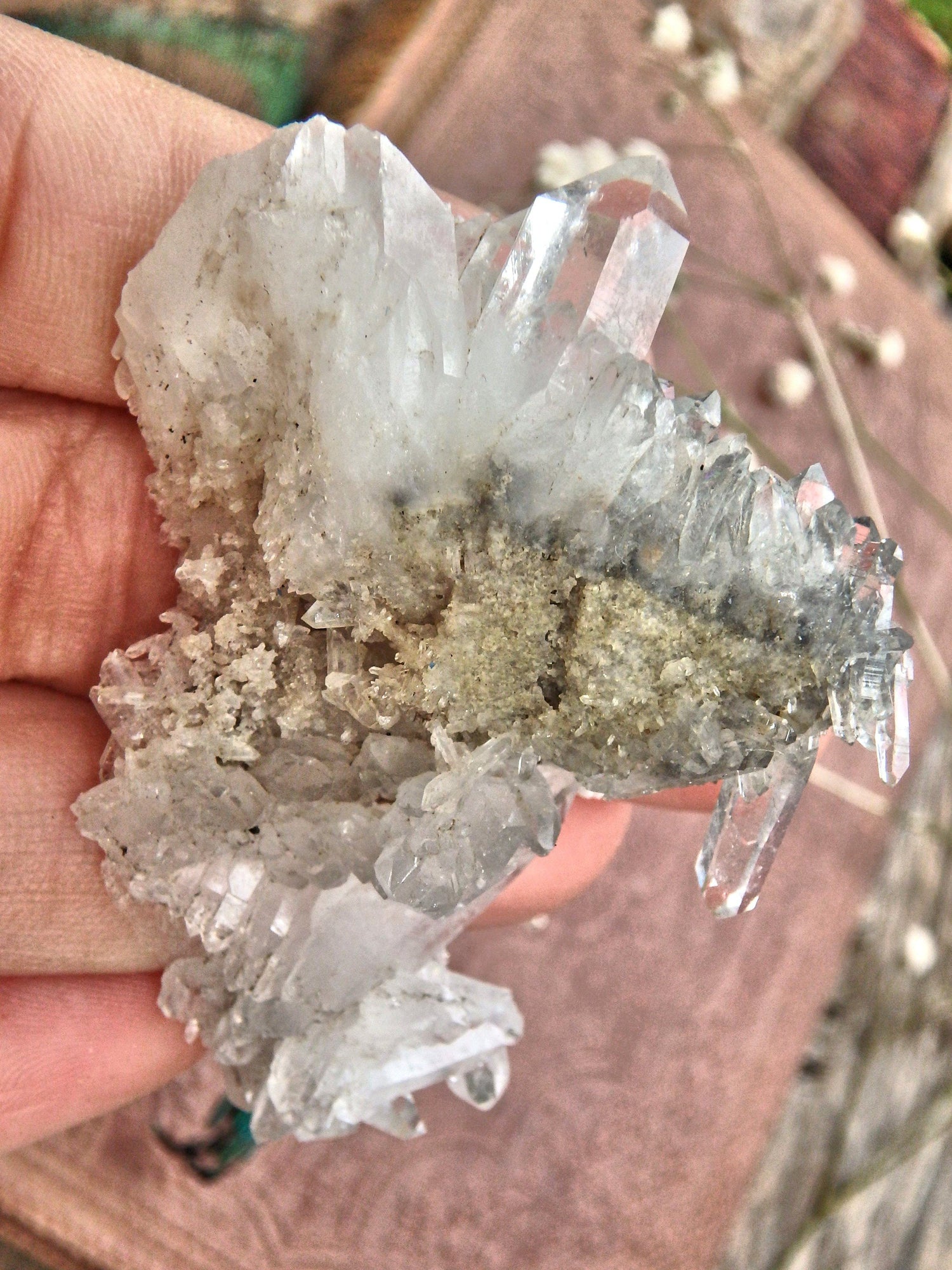  Blue Phantom Quartz Elestial Cluster From Arkansas1