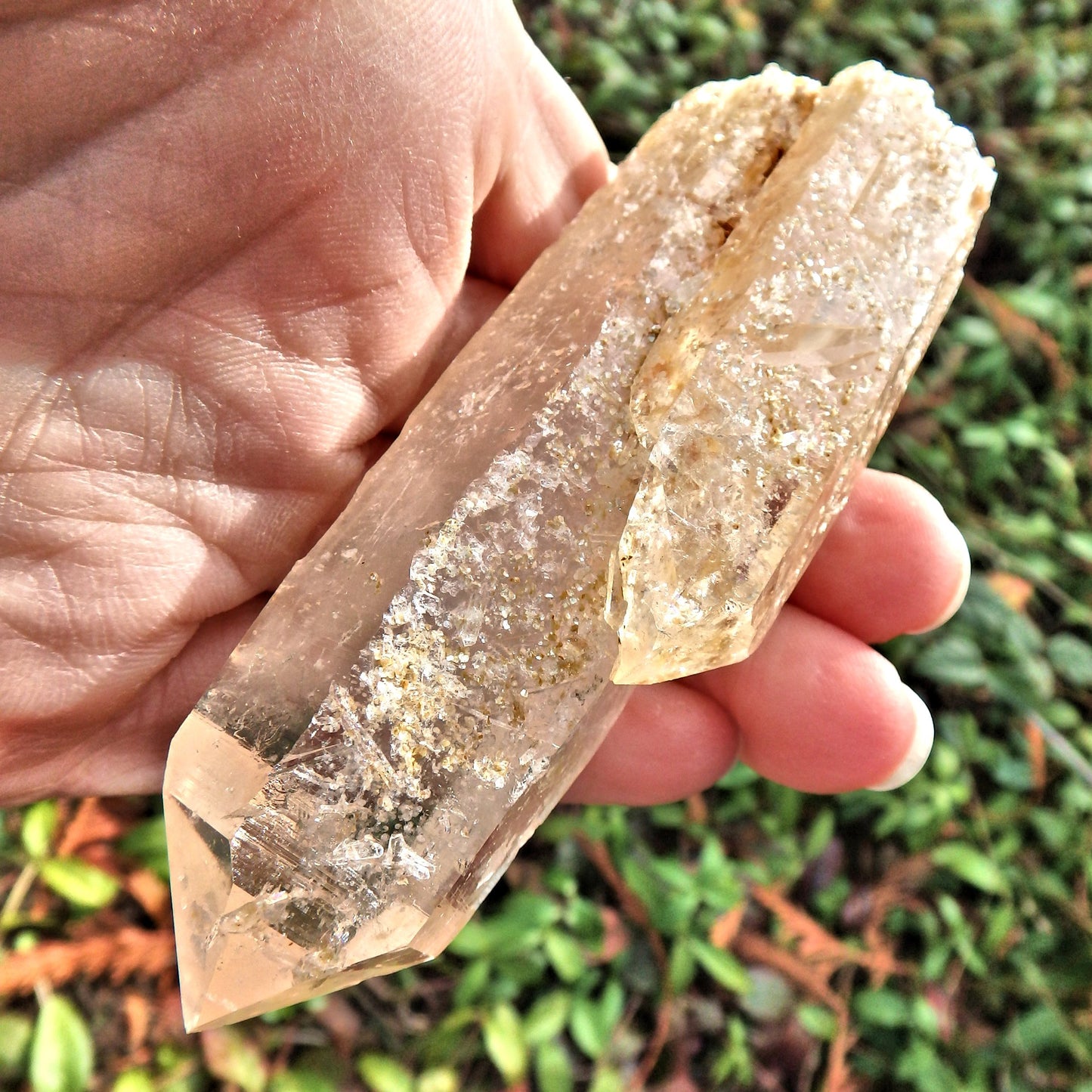 NEW FIND! Powerful Twin Flame Colombia Blue Smoke Quartz Point - Earth Family Crystals