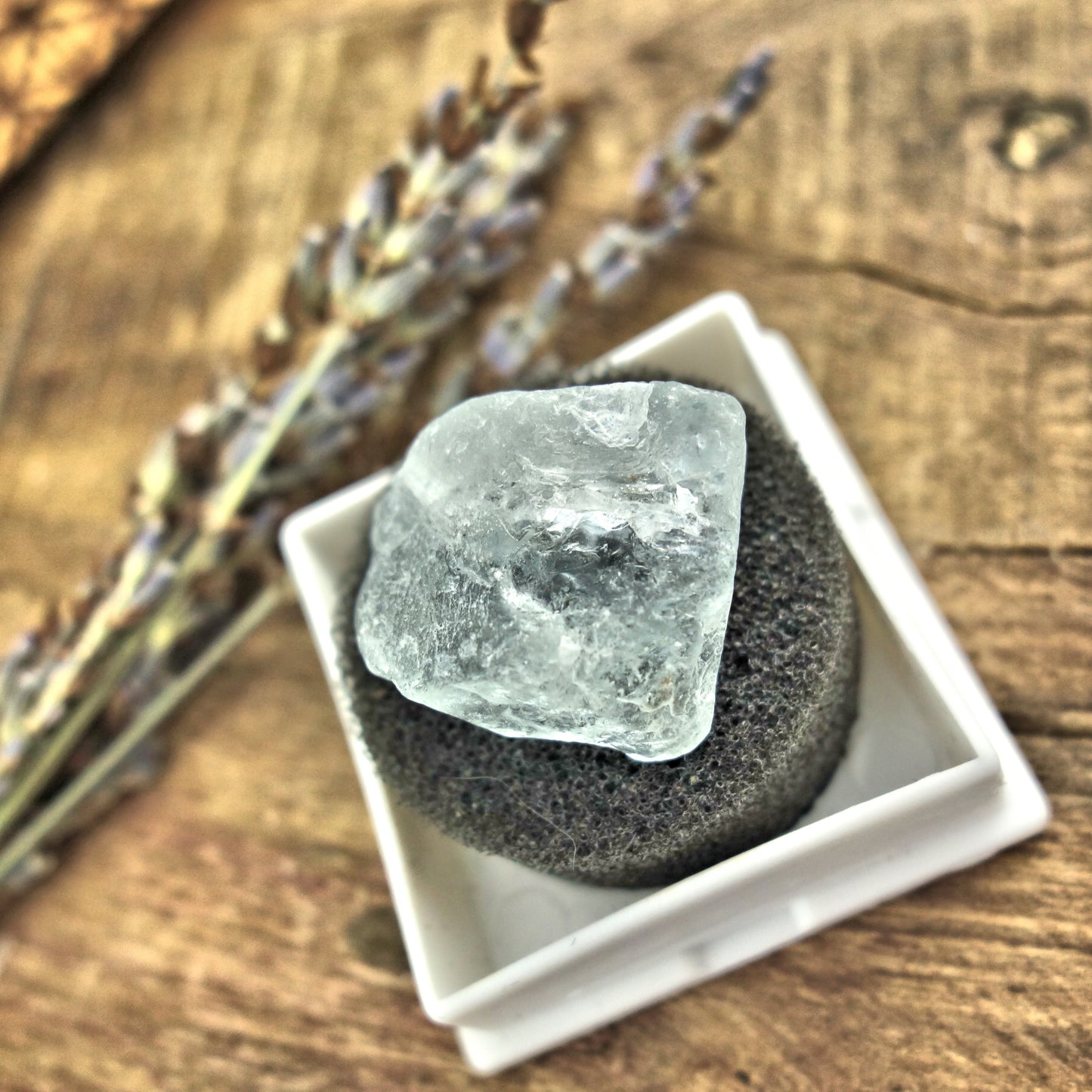 Raw & Natural Ice Blue Topaz Specimen in Collectors Box - Earth Family Crystals