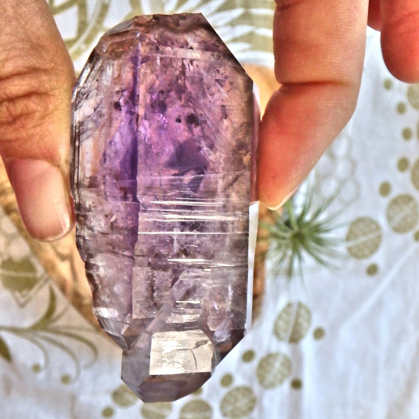Lush Purple Moving Water Bubble Sceptre DT Brandberg Amethyst Point From Namibia - Earth Family Crystals