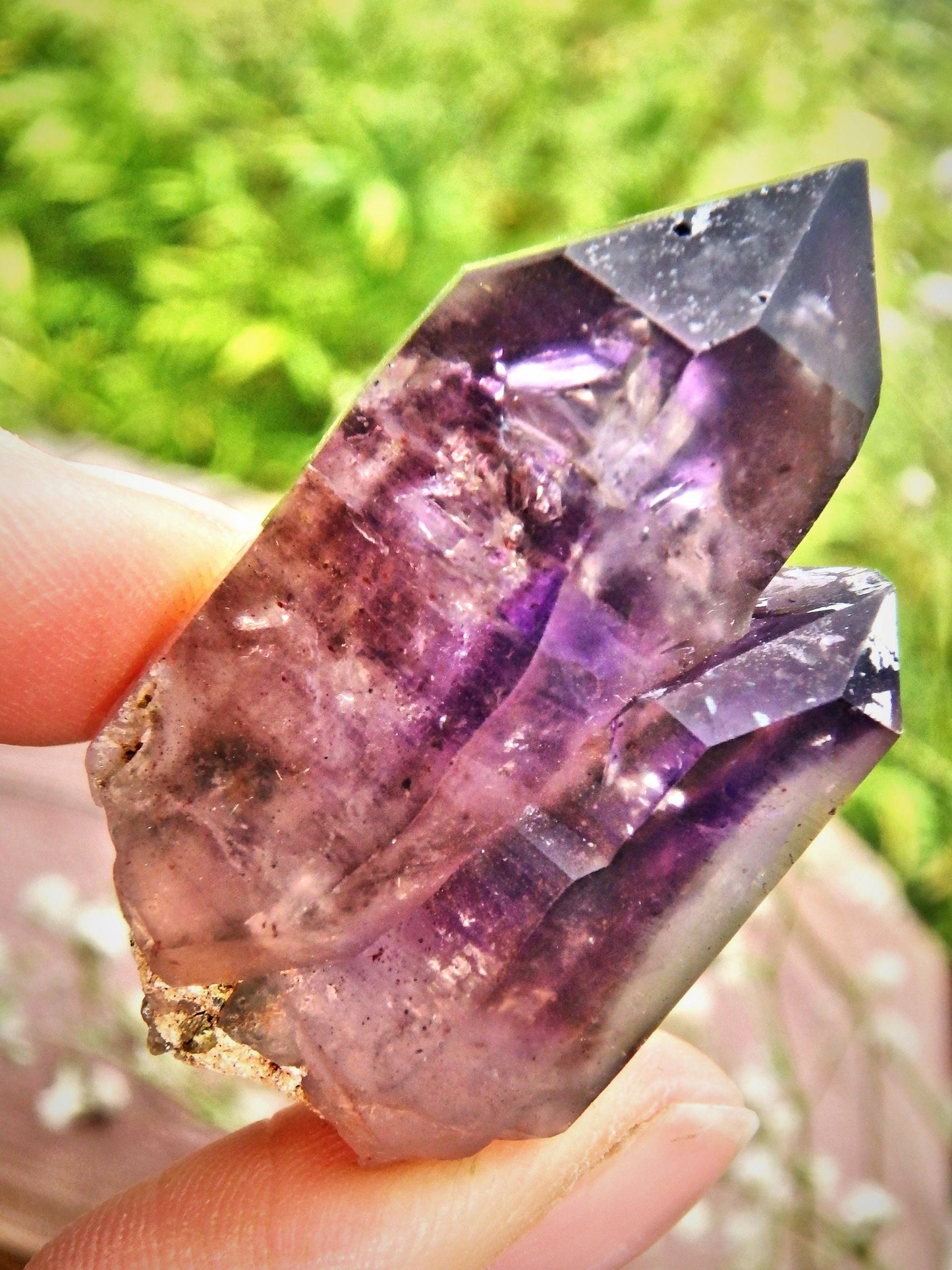  Deep Purple Twin Flame Brandberg Amethyst With Phantoms