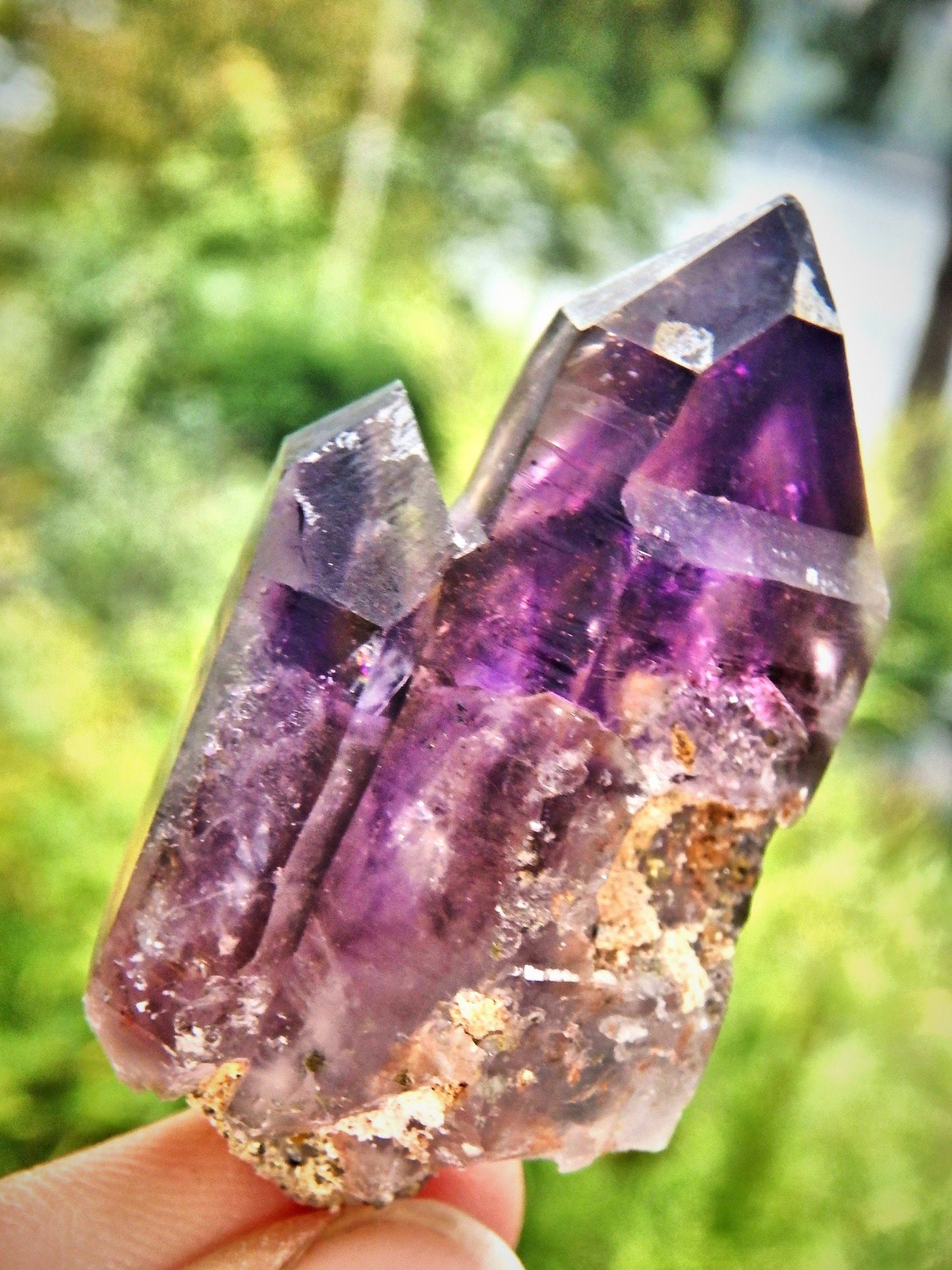  Deep Purple Twin Flame Brandberg Amethyst With Phantoms