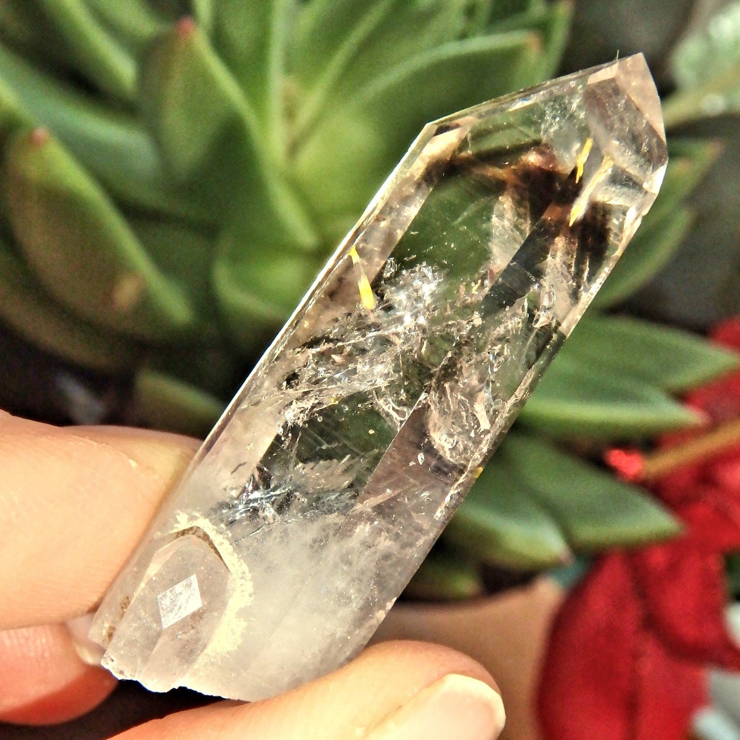  Brilliant Smoky Phantom Brandberg Quartz Point Specimen From Namibia
