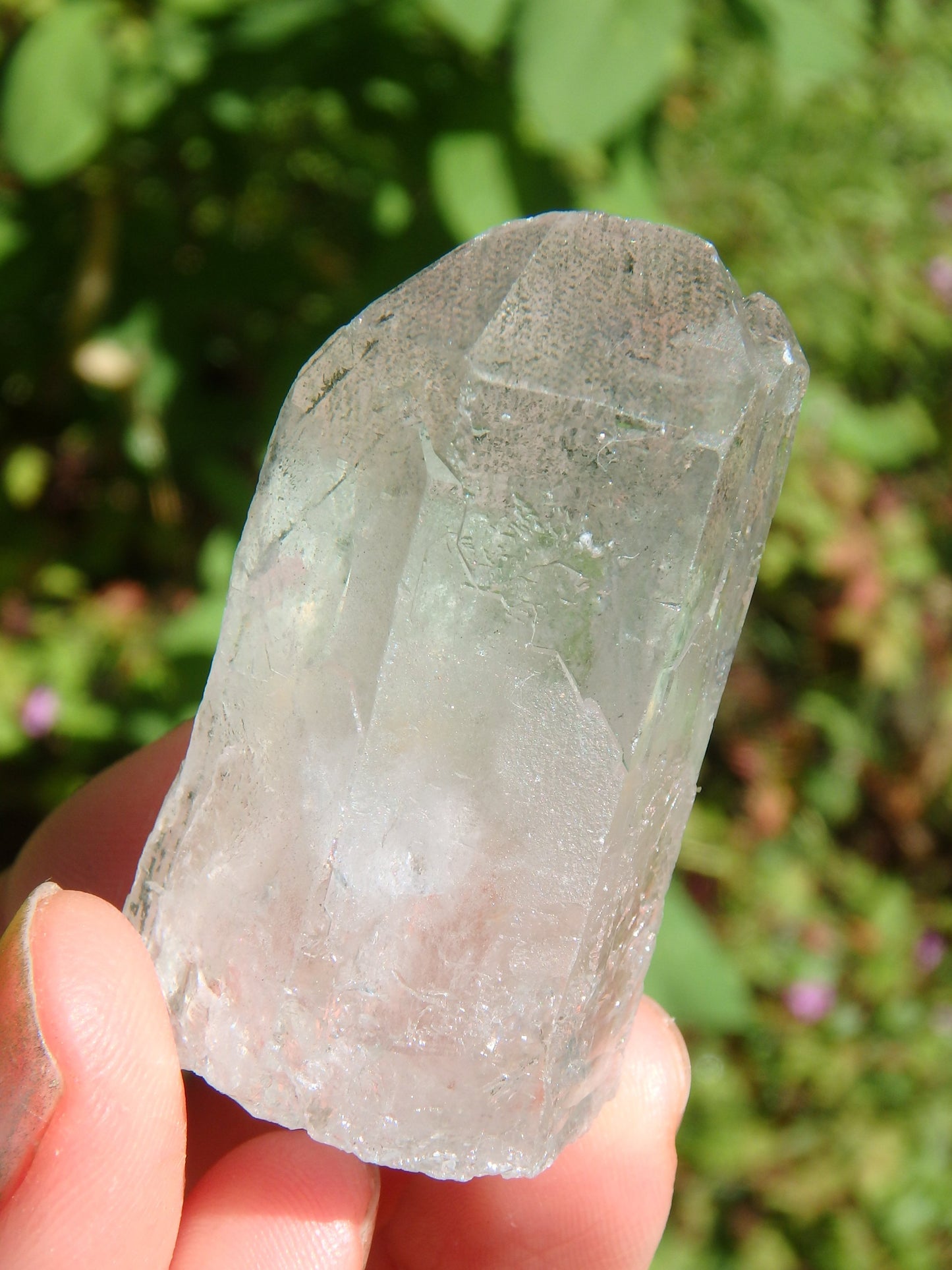 Green Chlorite Natural Brazilian Quartz Point 2 - Earth Family Crystals