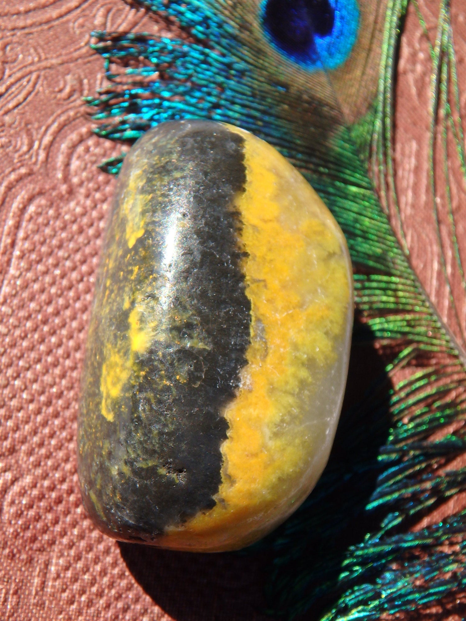  Awesome Patterns Bumble Bee Jasper Pocket Stone From Indonesia 2
