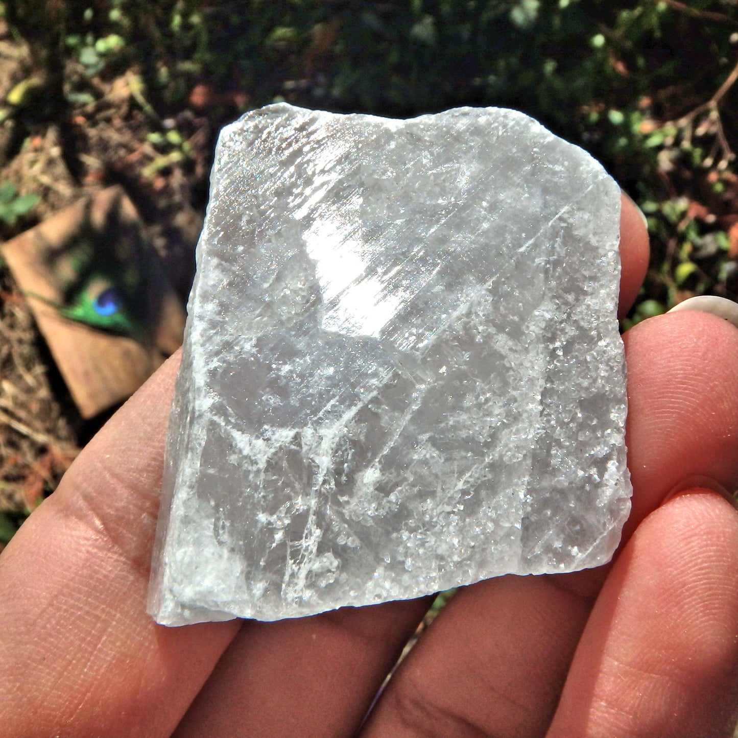High Shine Natural Ohio Chunk Celestite Pocket Stone