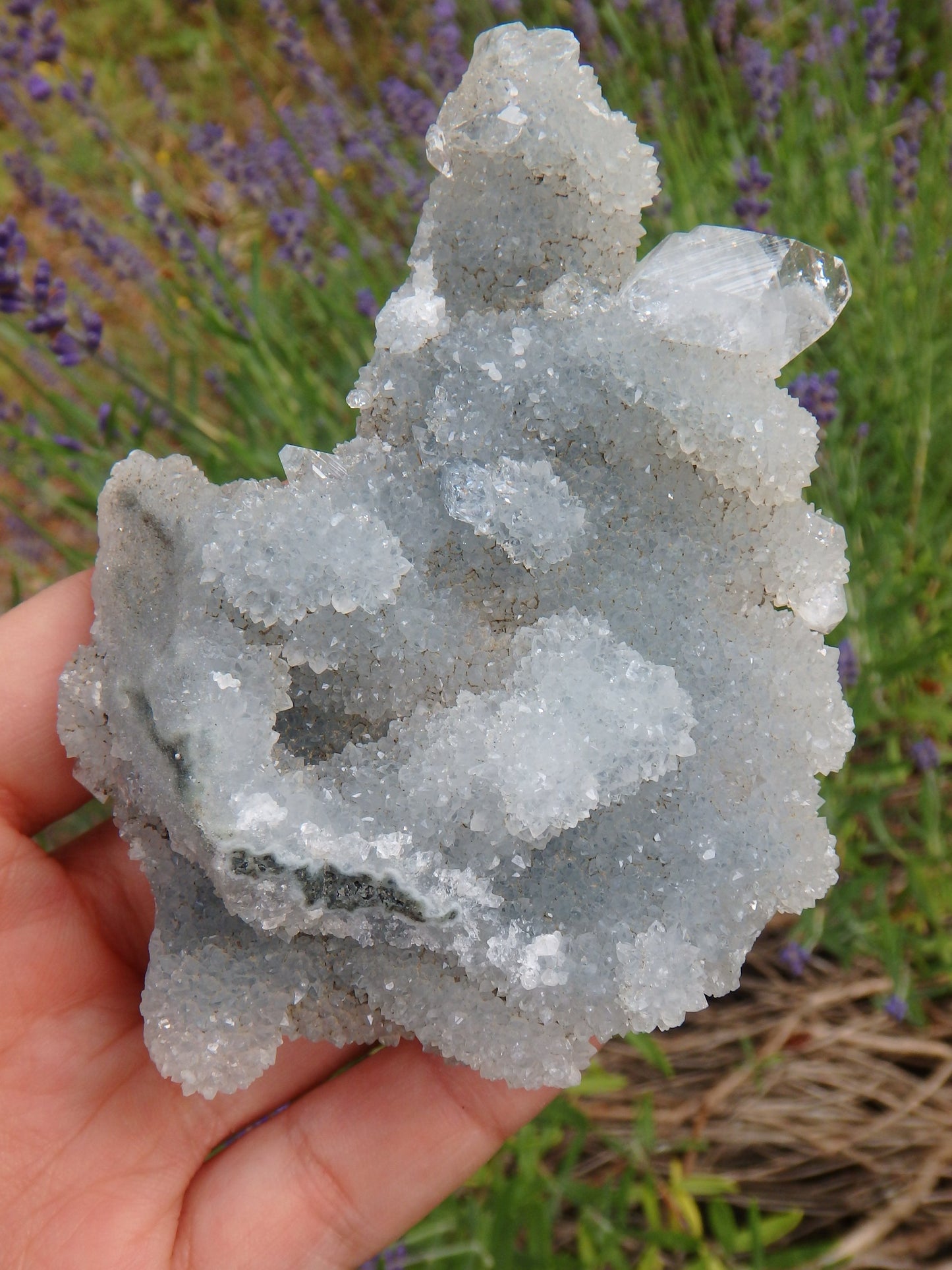 Incredible Sparkle Chalcedony With Clear Apophyllite Point Inclusions - Metiz Tier Price