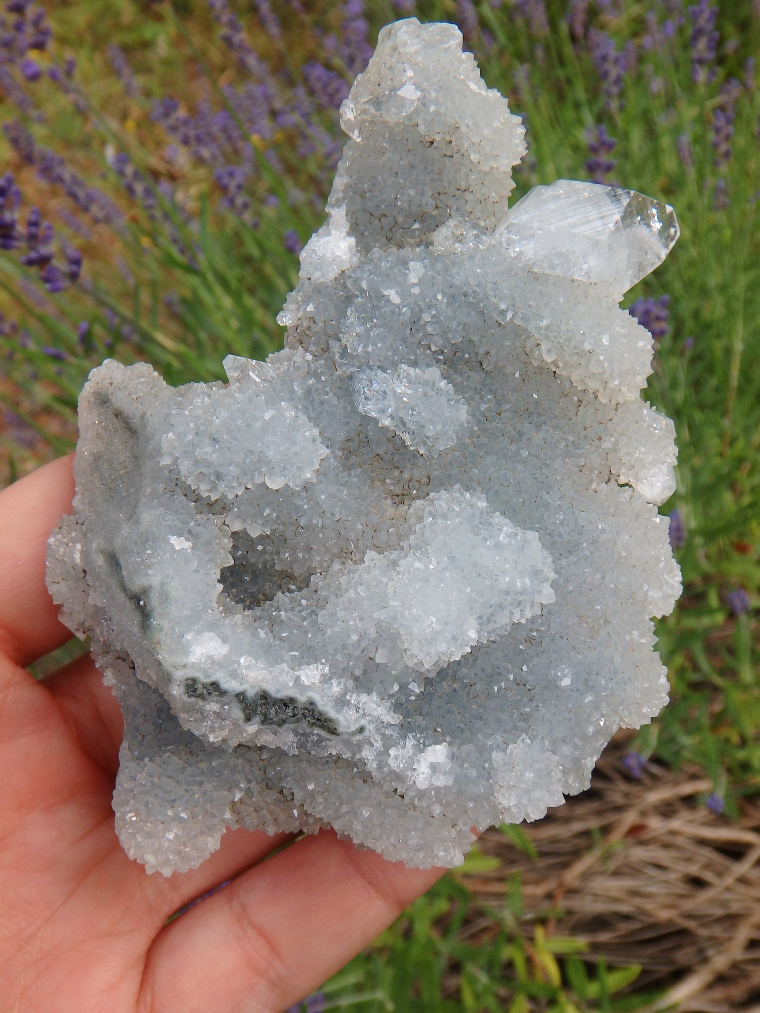 Incredible Sparkle Chalcedony With Clear Apophyllite Point Inclusions - Metiz Tier Price