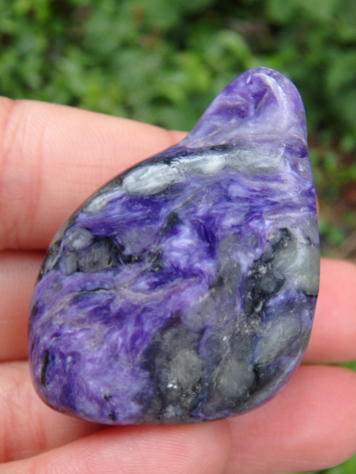 Silky Deep Grape Purple Charoite Polished Hand Held Specimen 1 - Metiz Tier Price