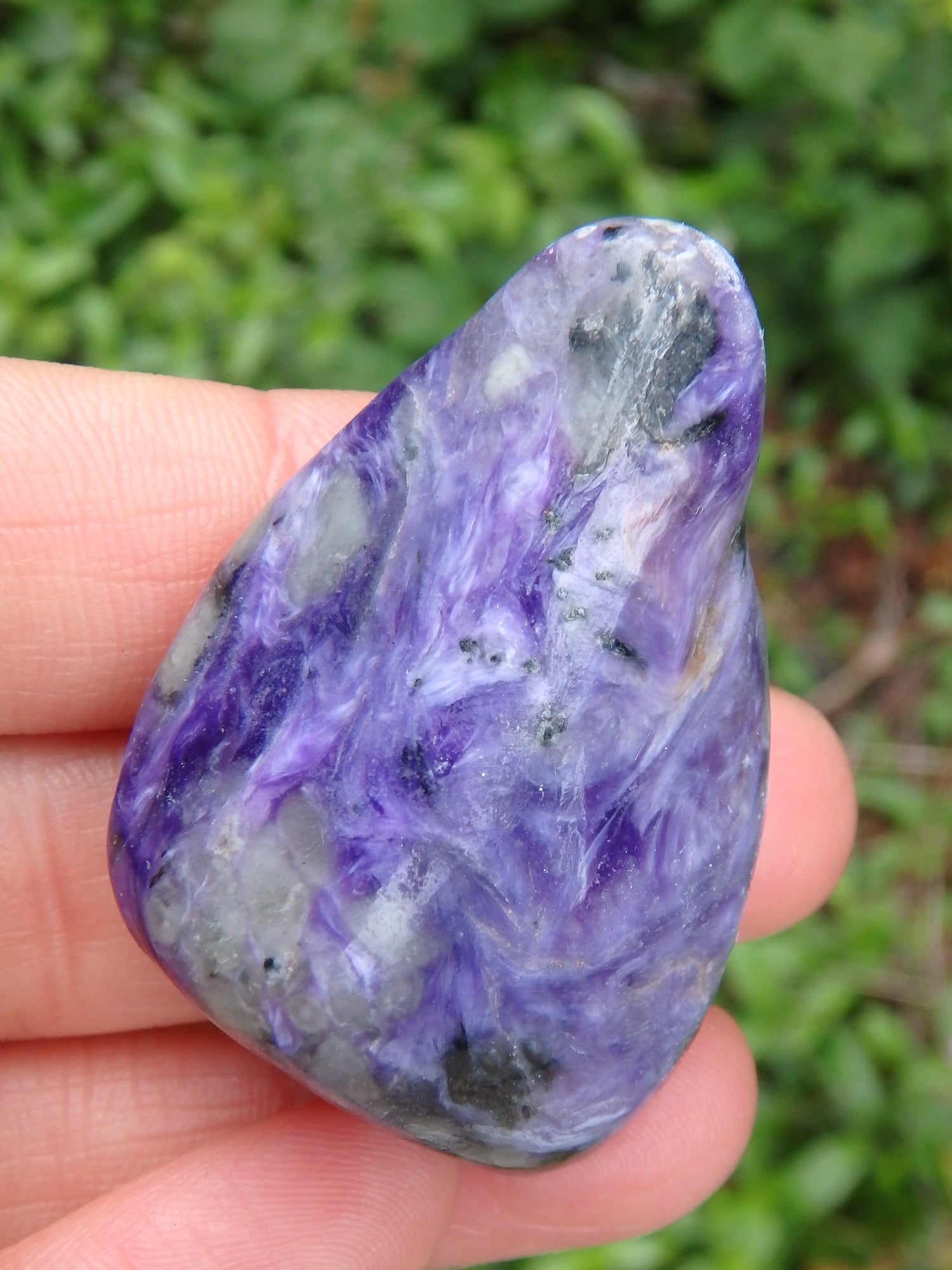 Silky Deep Grape Purple Charoite Polished Hand Held Specimen 1 - Metiz Tier Price