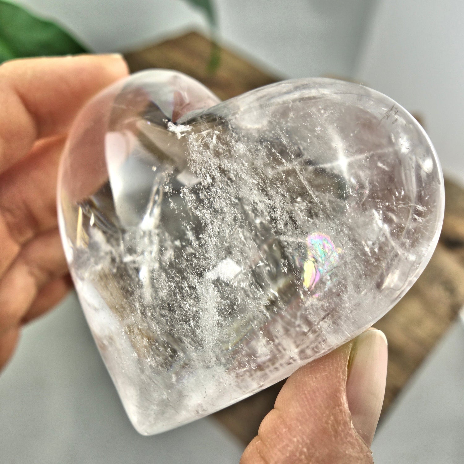  Beautiful Rainbow Inclusions Brazilian Clear Quartz Love Heart