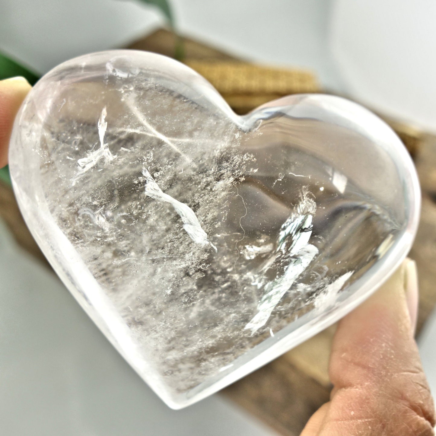  Beautiful Rainbow Inclusions Brazilian Clear Quartz Love Heart