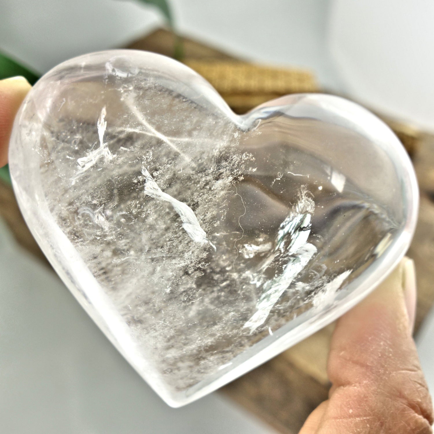  Beautiful Rainbow Inclusions Brazilian Clear Quartz Love Heart