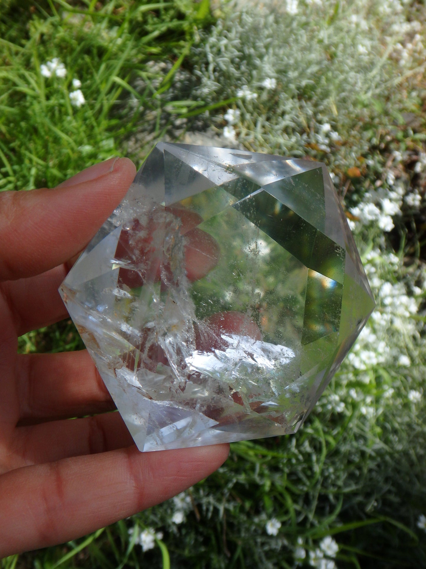  Brilliant & Large Clear Quartz Star of David Carving From Brazil