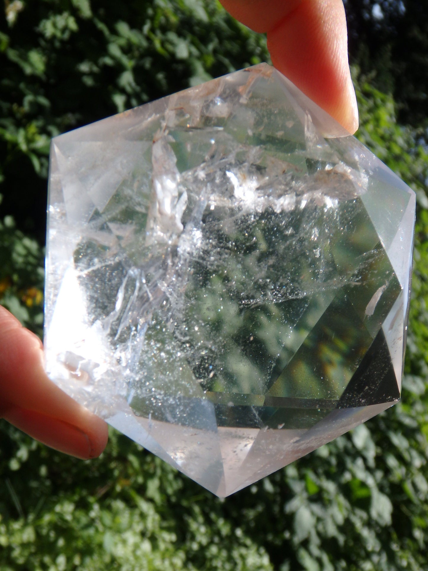  Brilliant & Large Clear Quartz Star of David Carving From Brazil