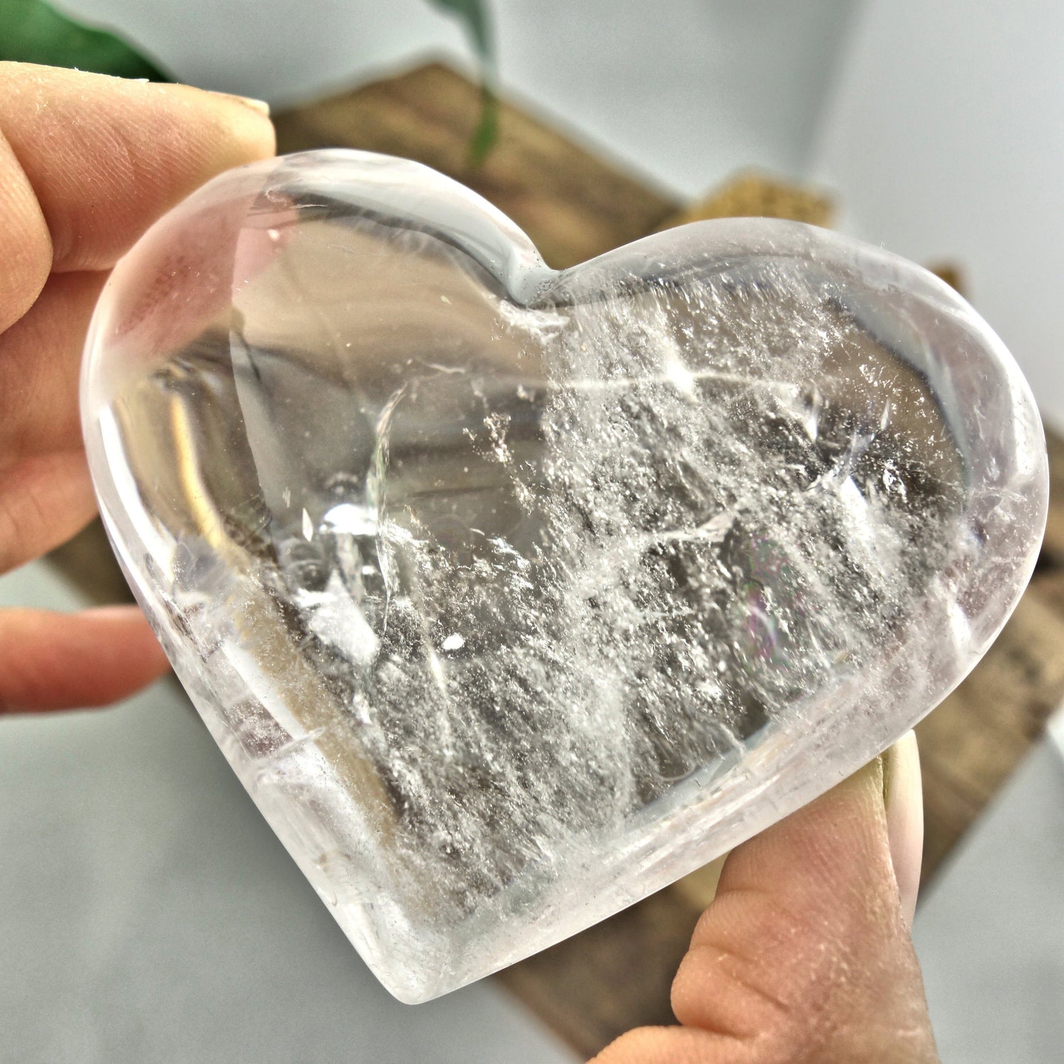  Beautiful Rainbow Inclusions Brazilian Clear Quartz Love Heart