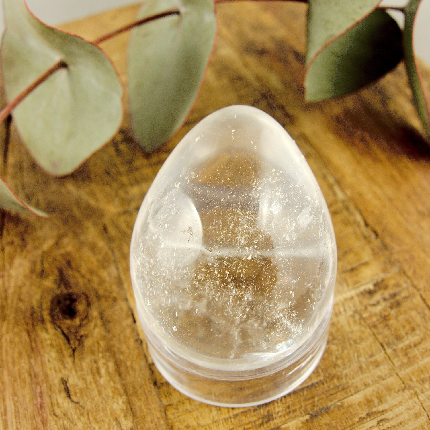  Adorable Hand Held Clear Quartz Egg Carving #3