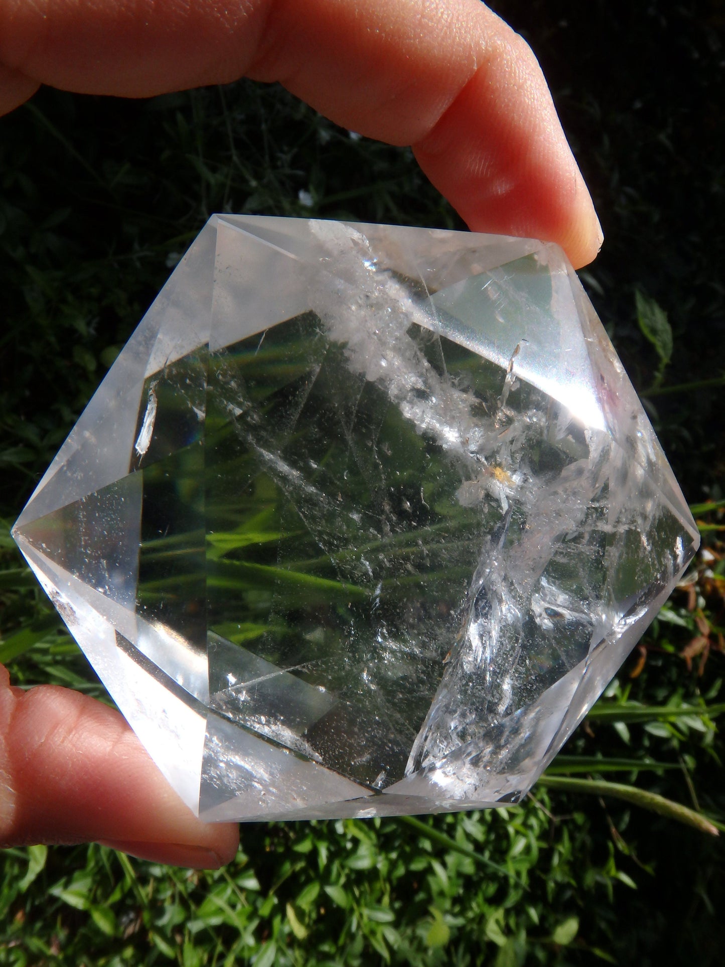  Brilliant & Large Clear Quartz Star of David Carving From Brazil