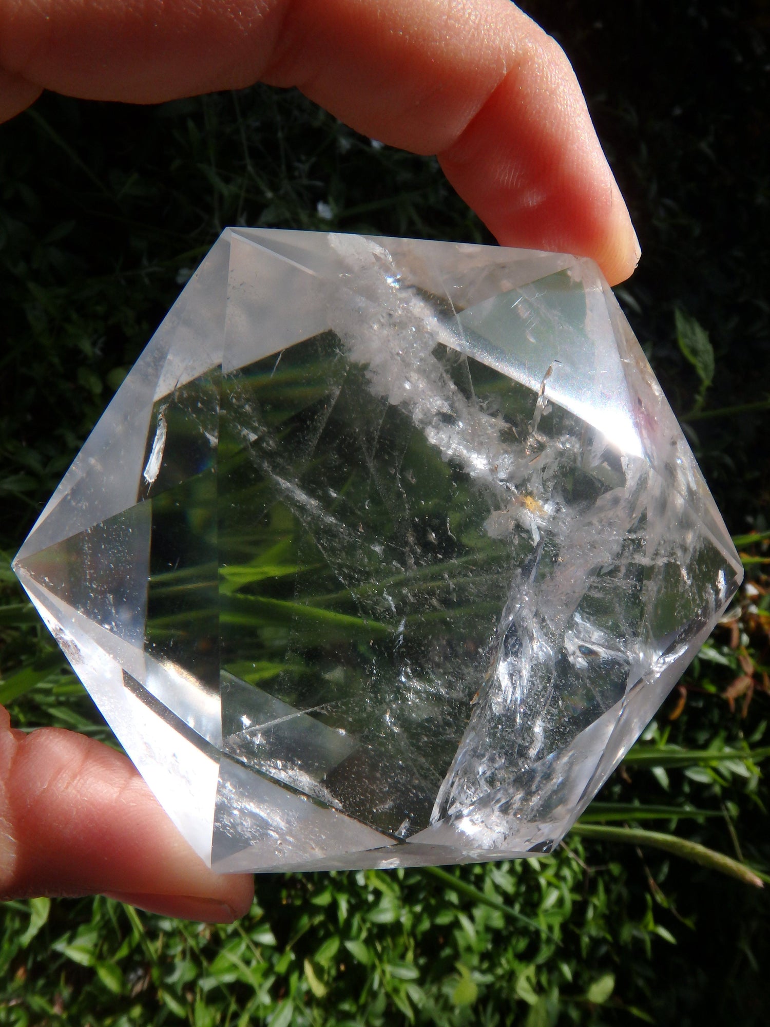 Brilliant & Large Clear Quartz Star of David Carving From Brazil