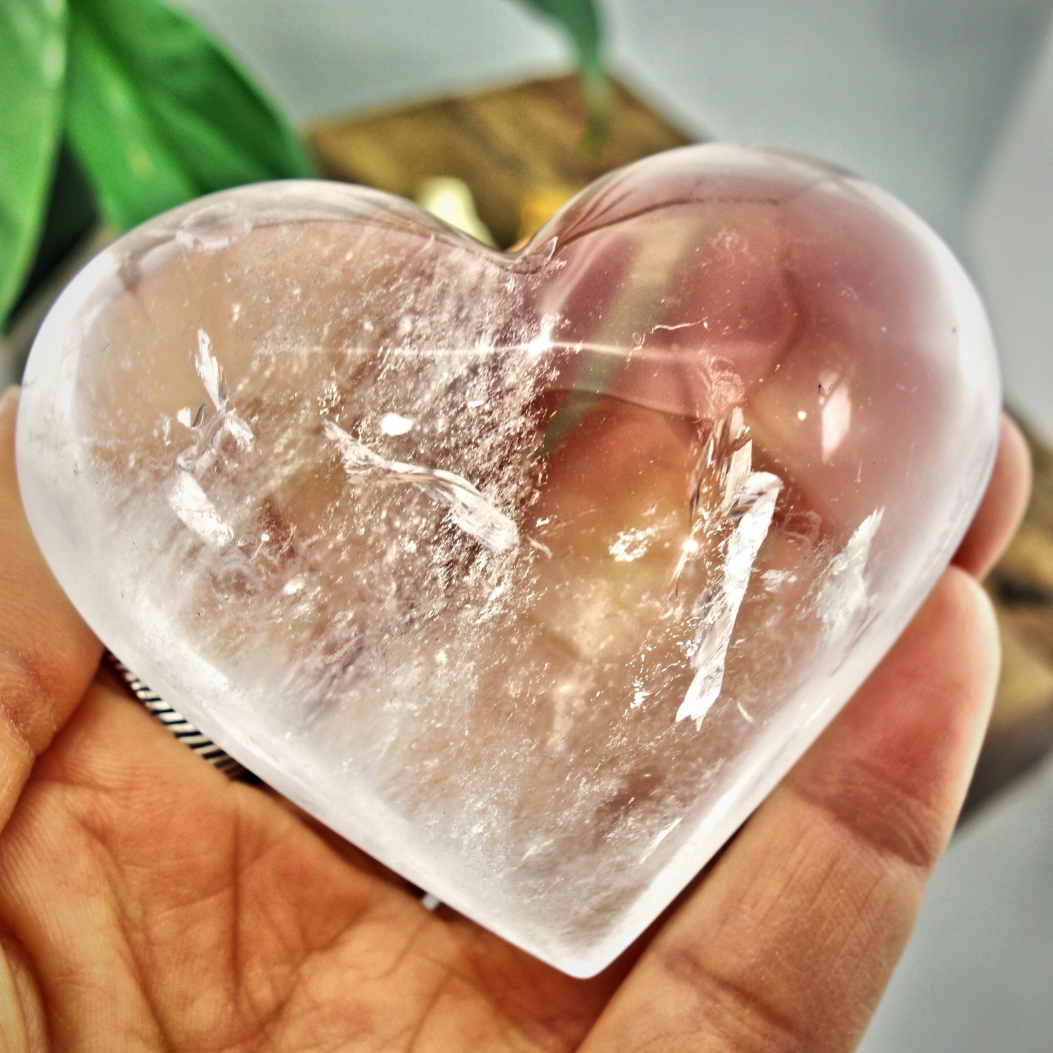  Beautiful Rainbow Inclusions Brazilian Clear Quartz Love Heart