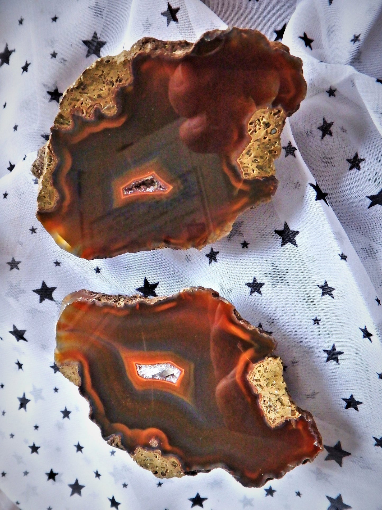 Patagonia Condor Agate Complete Matching Halves Specimen With Druzy Cave - Earth Family Crystals