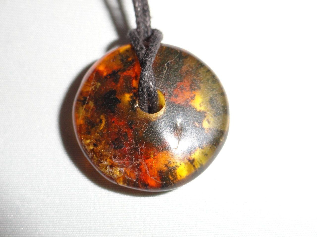 BALTIC AMBER GREEN DONUT  PENDANT~ CALMS NERVES, INCREASES CONFIDENCE & MENTAL CLARITY*