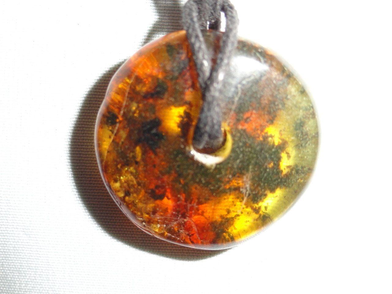  BALTIC AMBER GREEN DONUT  PENDANT~ CALMS NERVES, INCREASES CONFIDENCE & MENTAL CLARITY*