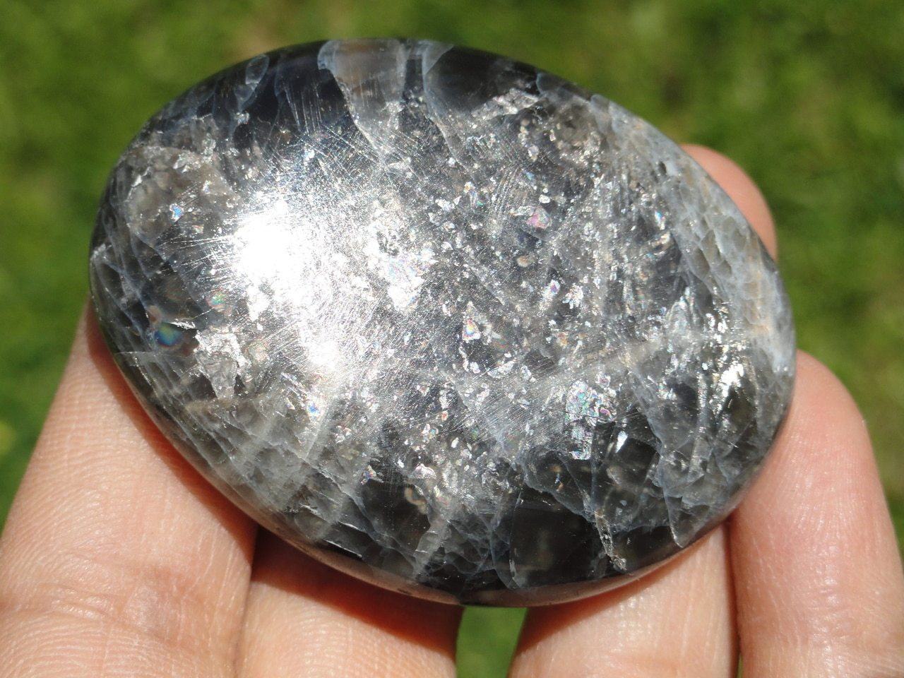  BLACK MOONSTONE PALM STONE~ Stone of Psychic Protection