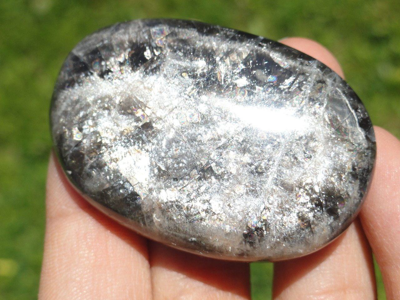  BLACK MOONSTONE PALM STONE~ Stone of Protection