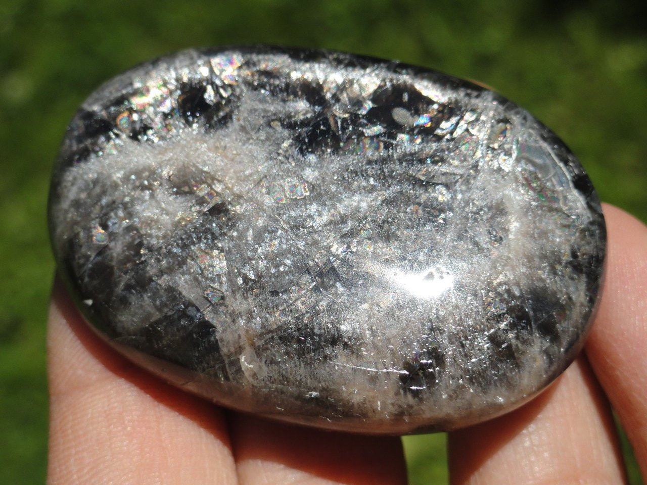  BLACK MOONSTONE PALM STONE~ Stone of Protection