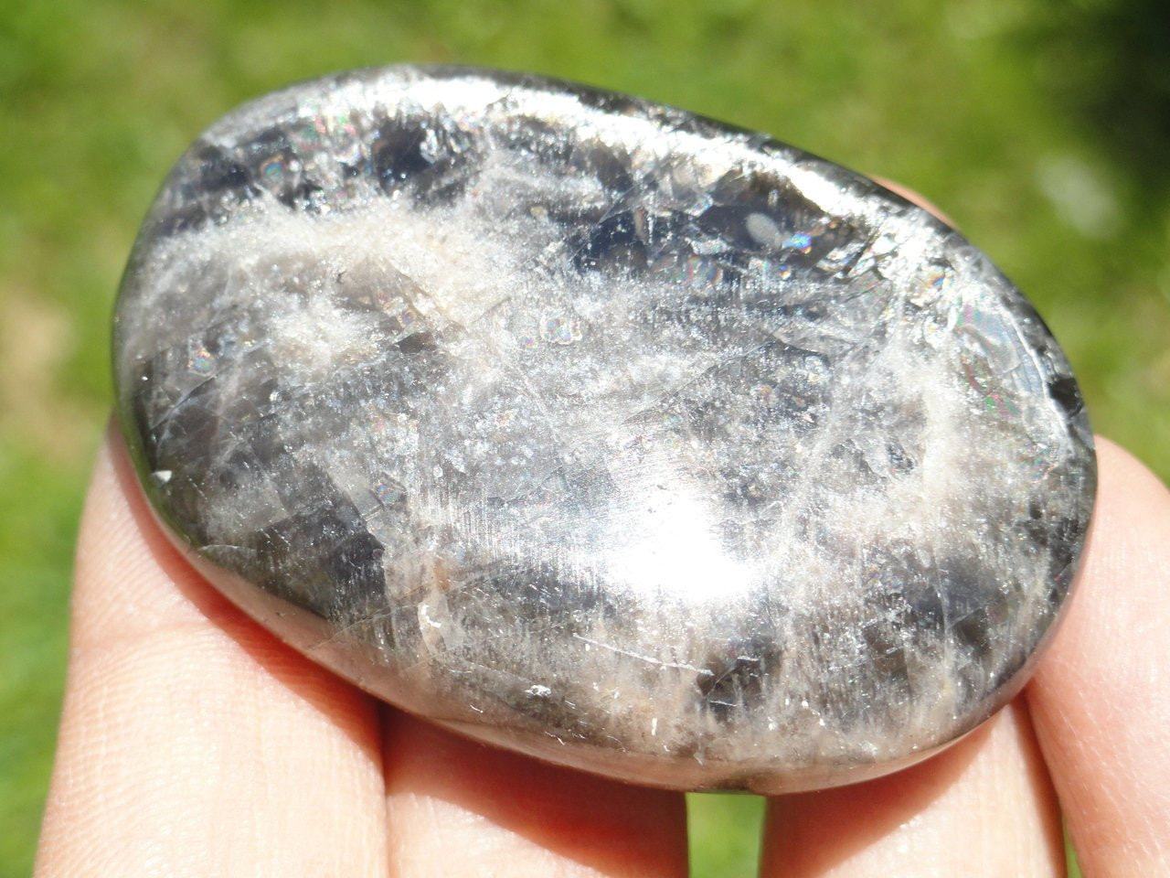  BLACK MOONSTONE PALM STONE~ Stone of Protection